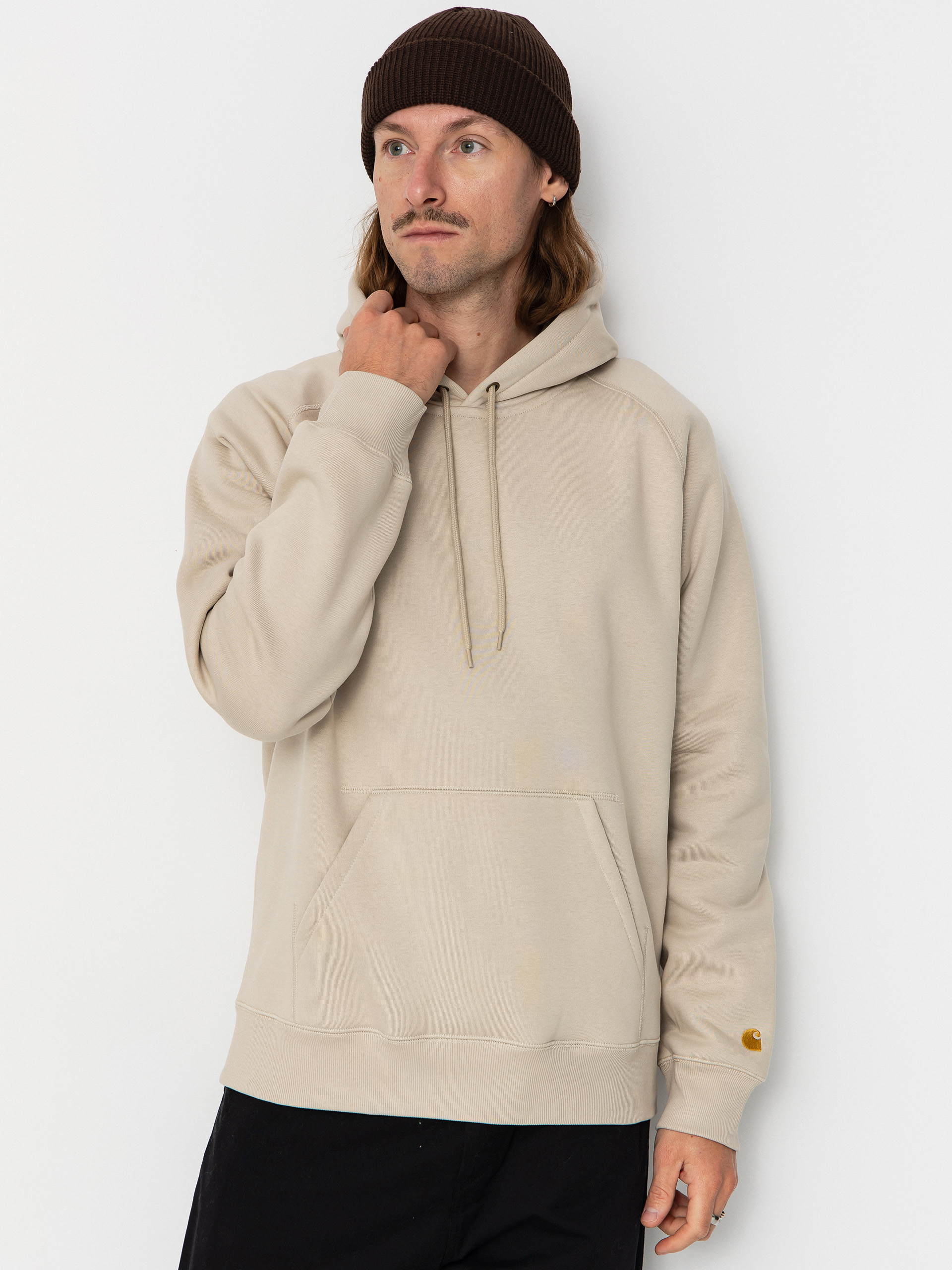 Mikina s kapucňou Carhartt WIP Chase HD (fleur de sel/gold)