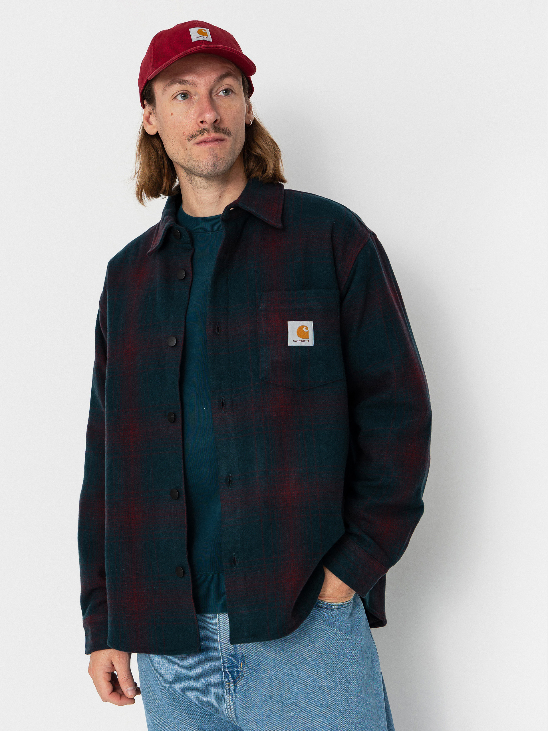 Bunda Carhartt WIP Brennan (brennan check/deep lagoon/rondo)