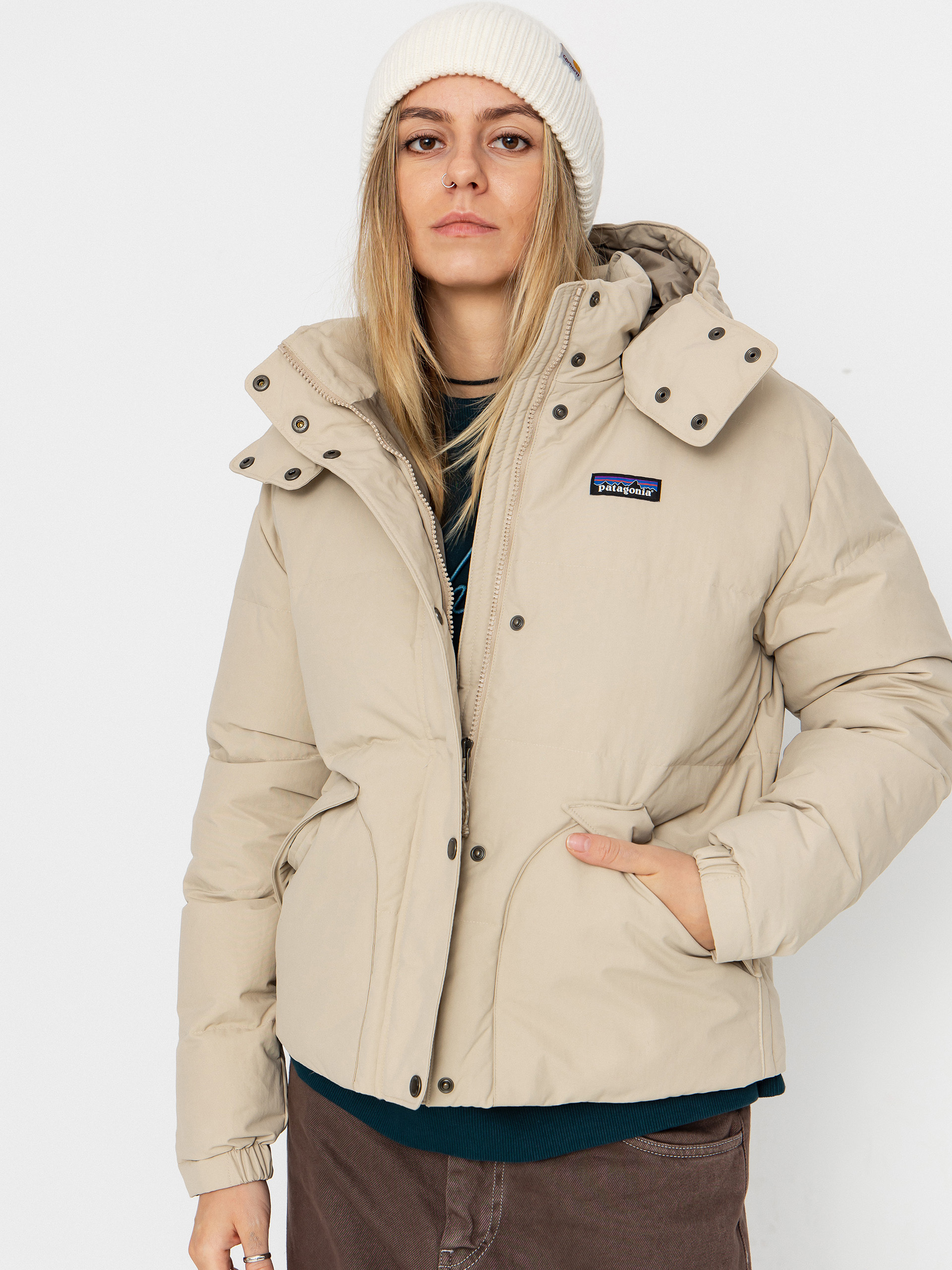 Bunda Patagonia Downdrift Wmn (oar tan w/seabird grey)