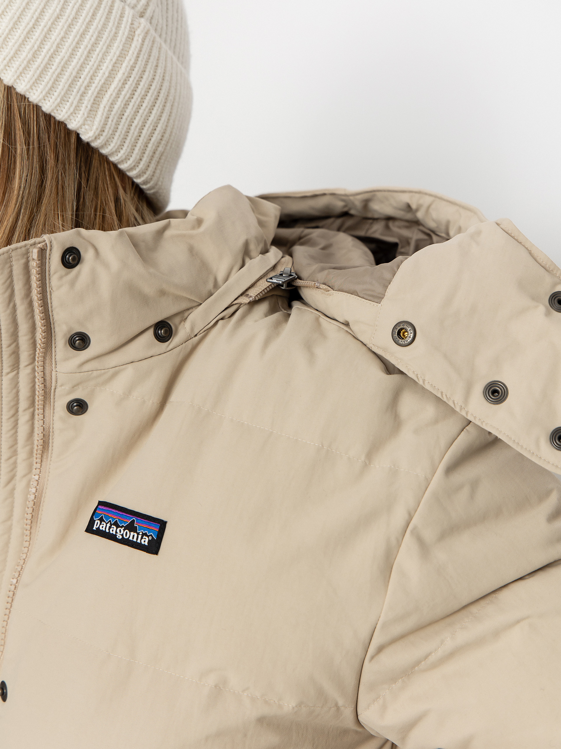 Bunda Patagonia Downdrift Wmn (oar tan w/seabird grey)