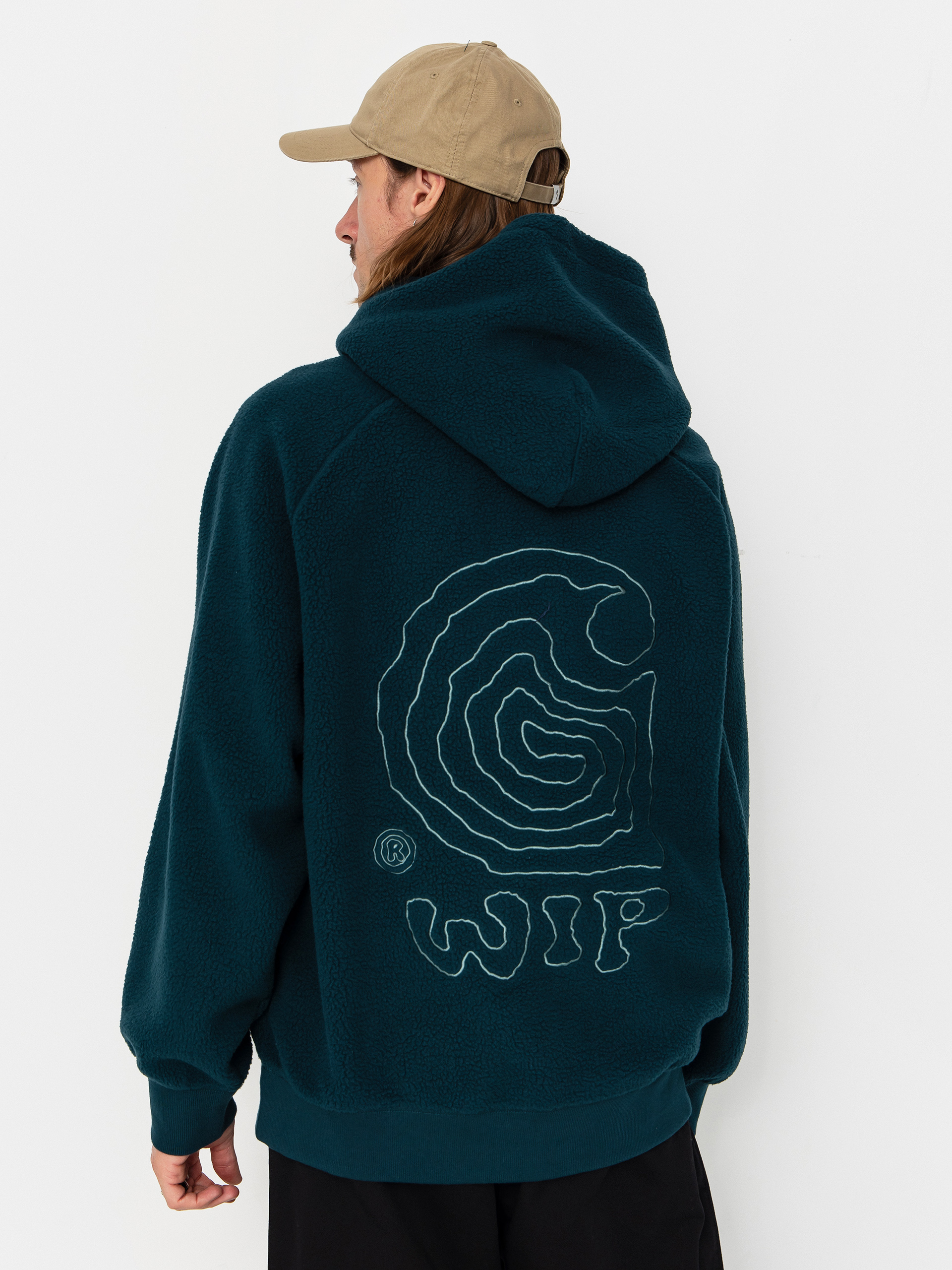 Mikina s kapucu0148ou Carhartt WIP Helix HD (deep lagoon/silver pine)