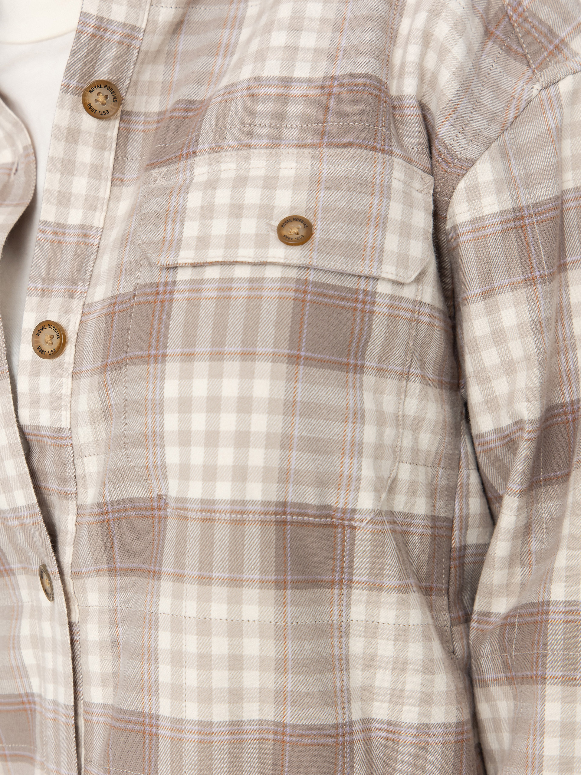 Košeľa Royal Robbins Vista Flannel Shacket Wmn (chalk antelope pld)