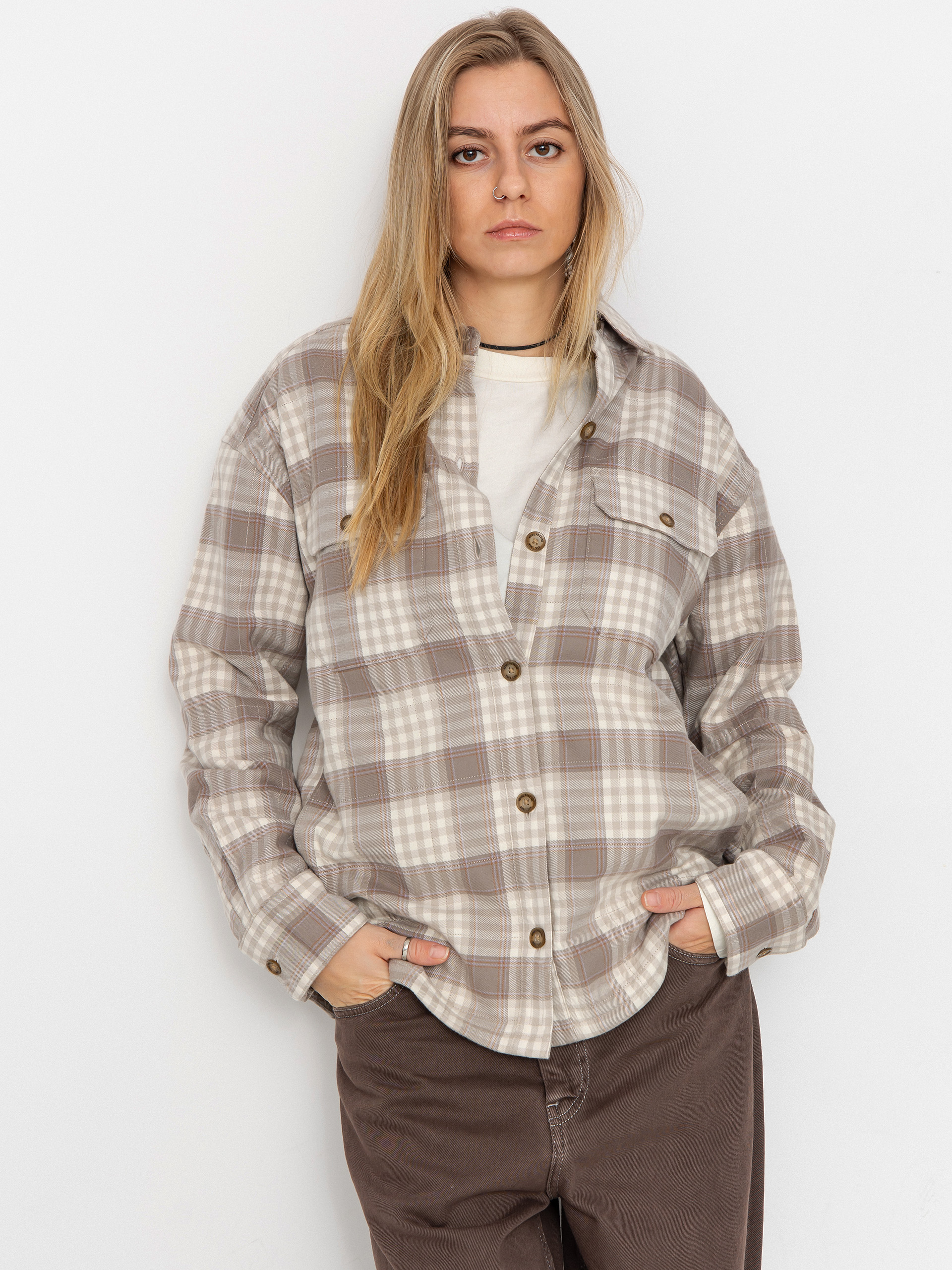 Košeľa Royal Robbins Vista Flannel Shacket Wmn (chalk antelope pld)