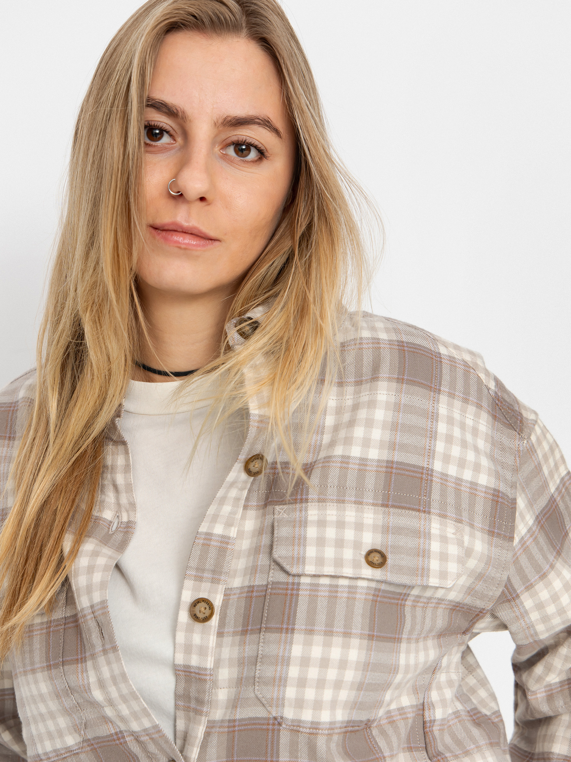 Košeľa Royal Robbins Vista Flannel Shacket Wmn (chalk antelope pld)