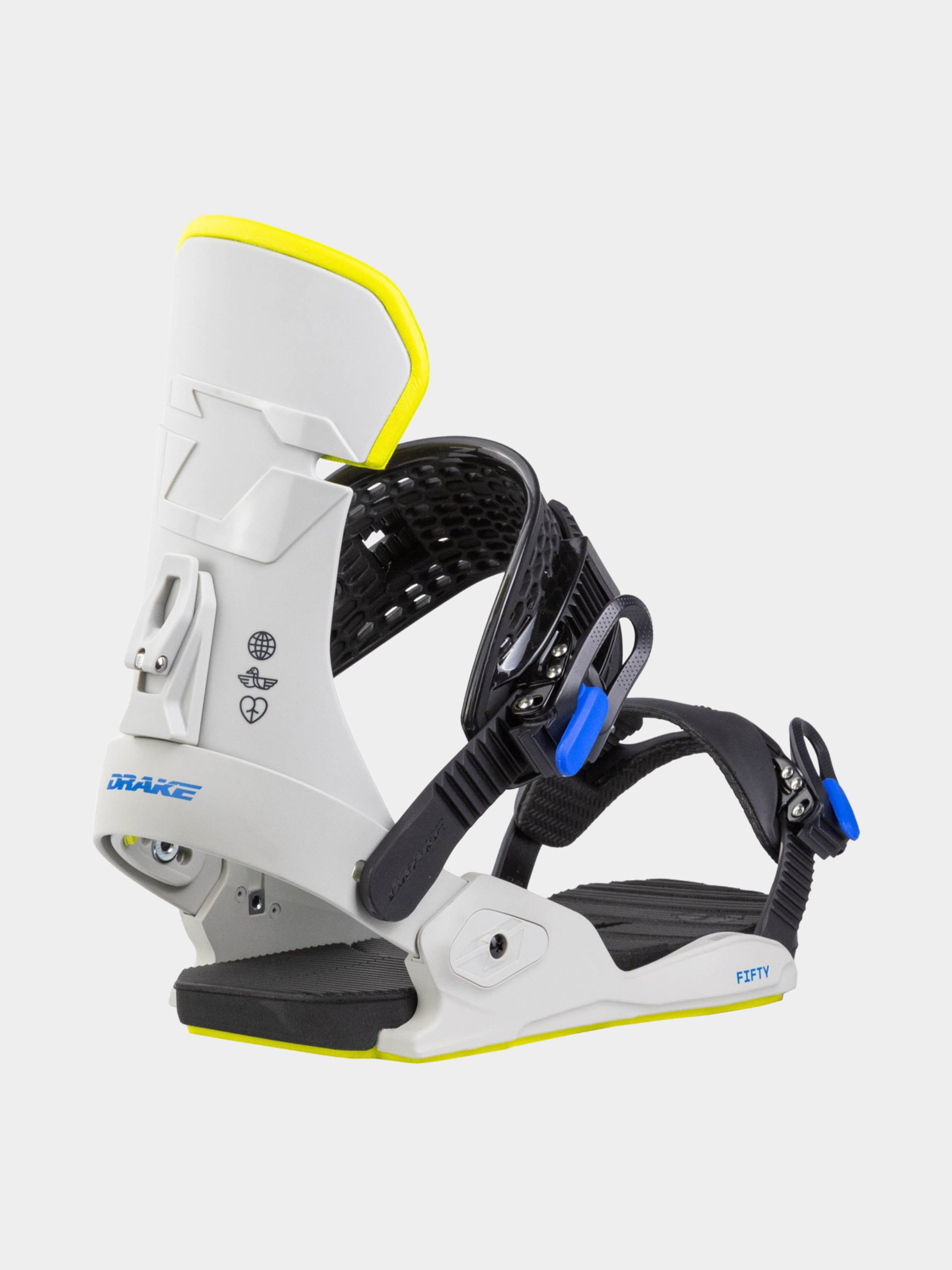 Snowboardovu00e9 viazanie Drake Fifty (grey/lime)