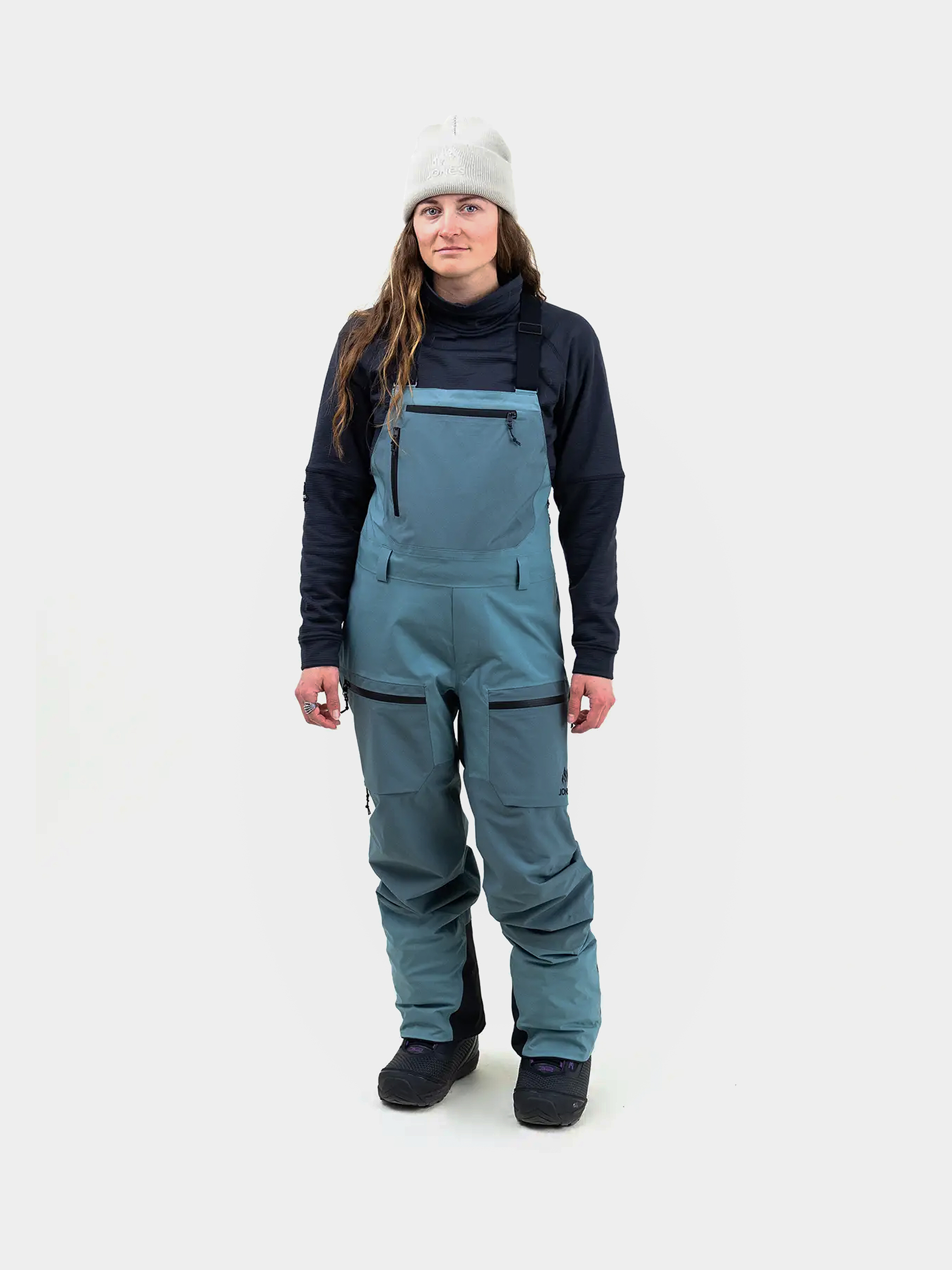 Snowboardovu00e9 nohavice Jones Snowboards Mtn Surf Rec Bib Wmn (atlantic blue)