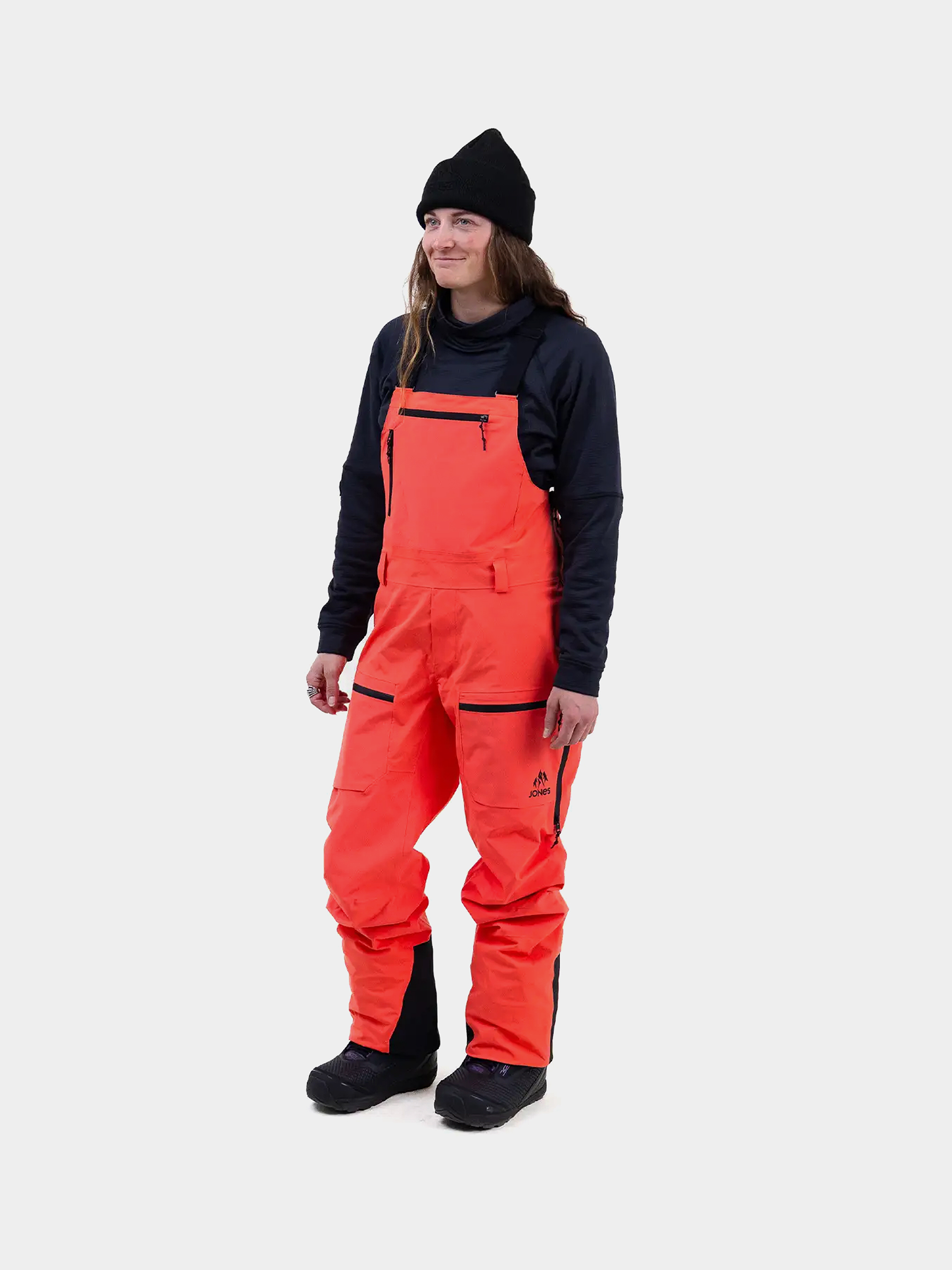 Dámske Snowboardové nohavice Jones Snowboards Mtn Surf Rec Bib (deep coral)