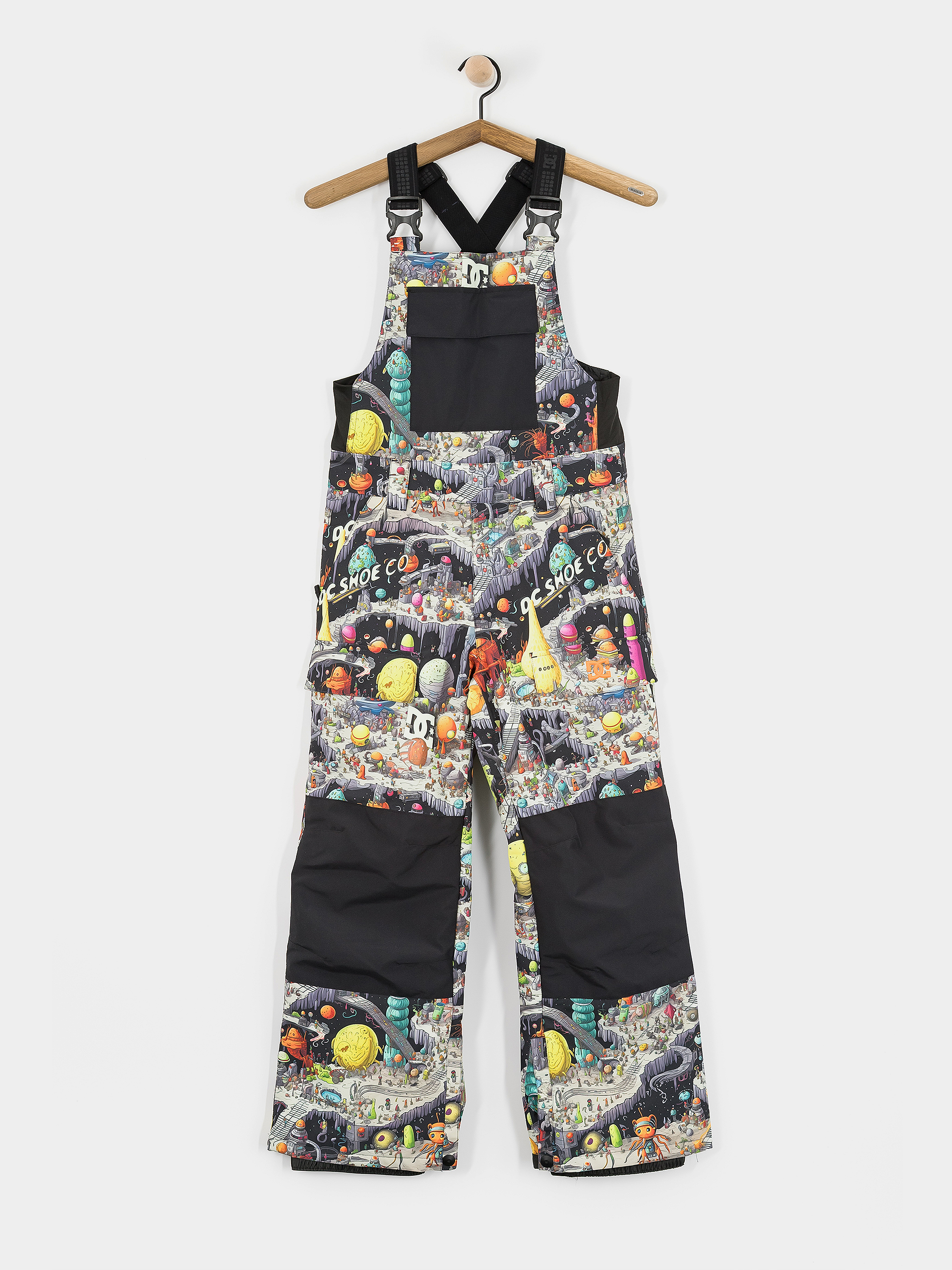 Snowboardové nohavice DC Roadblock Bib JR (outer world black)