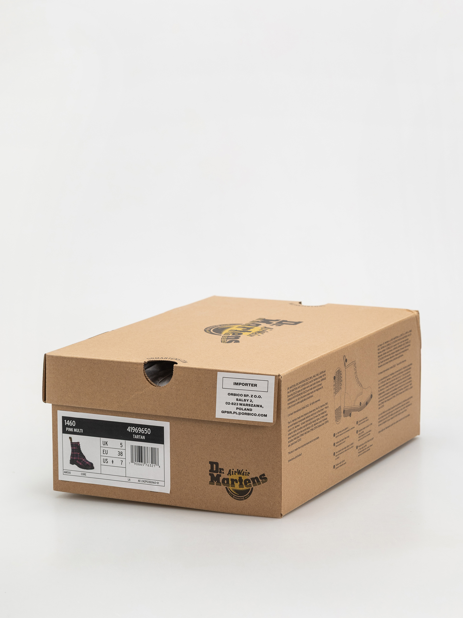 Topánky Dr. Martens 1460 Wmn (pink multi tartan)