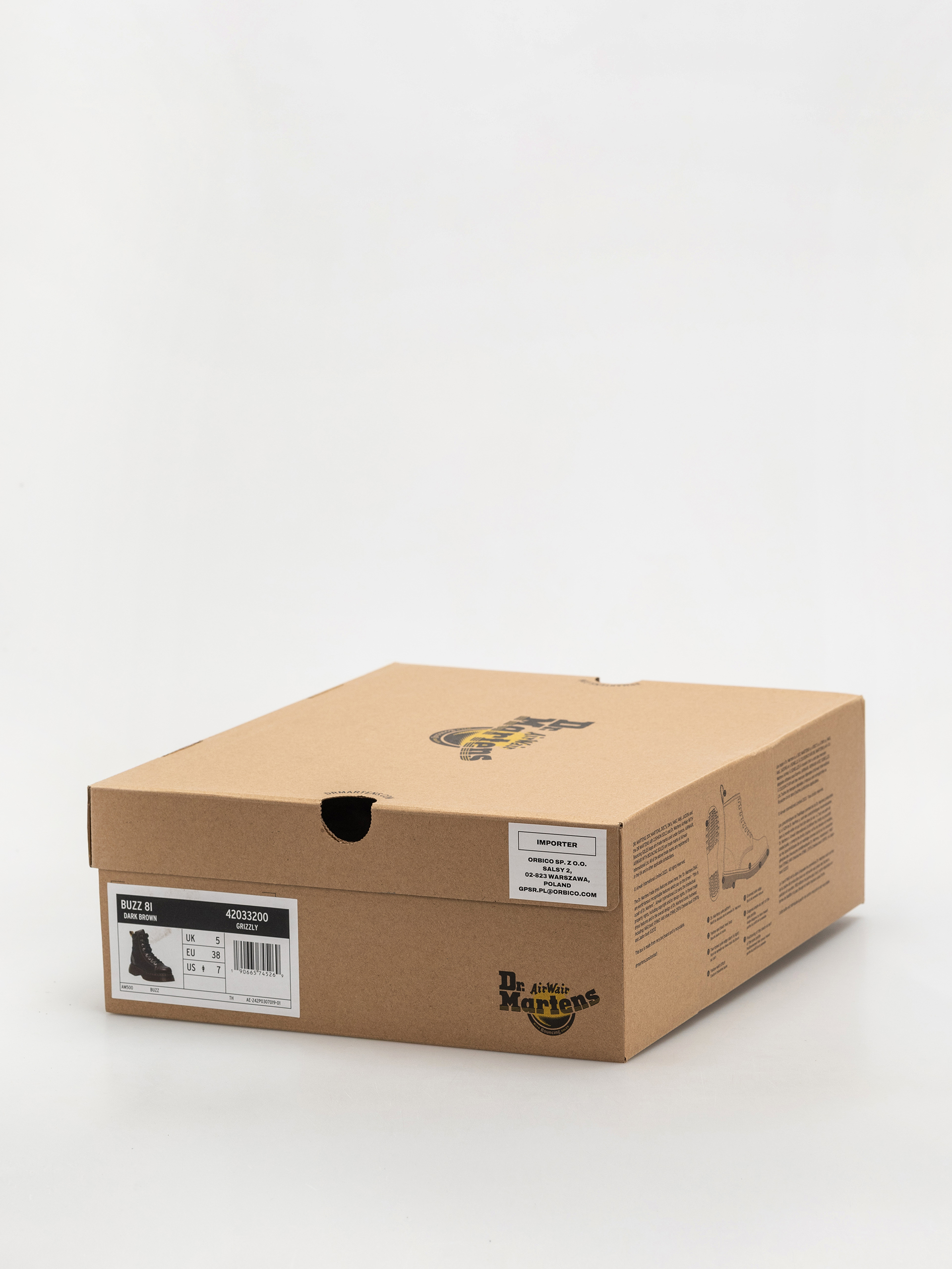 Topánky Dr. Martens Buzz 8i Wmn (dark brown grizzly)