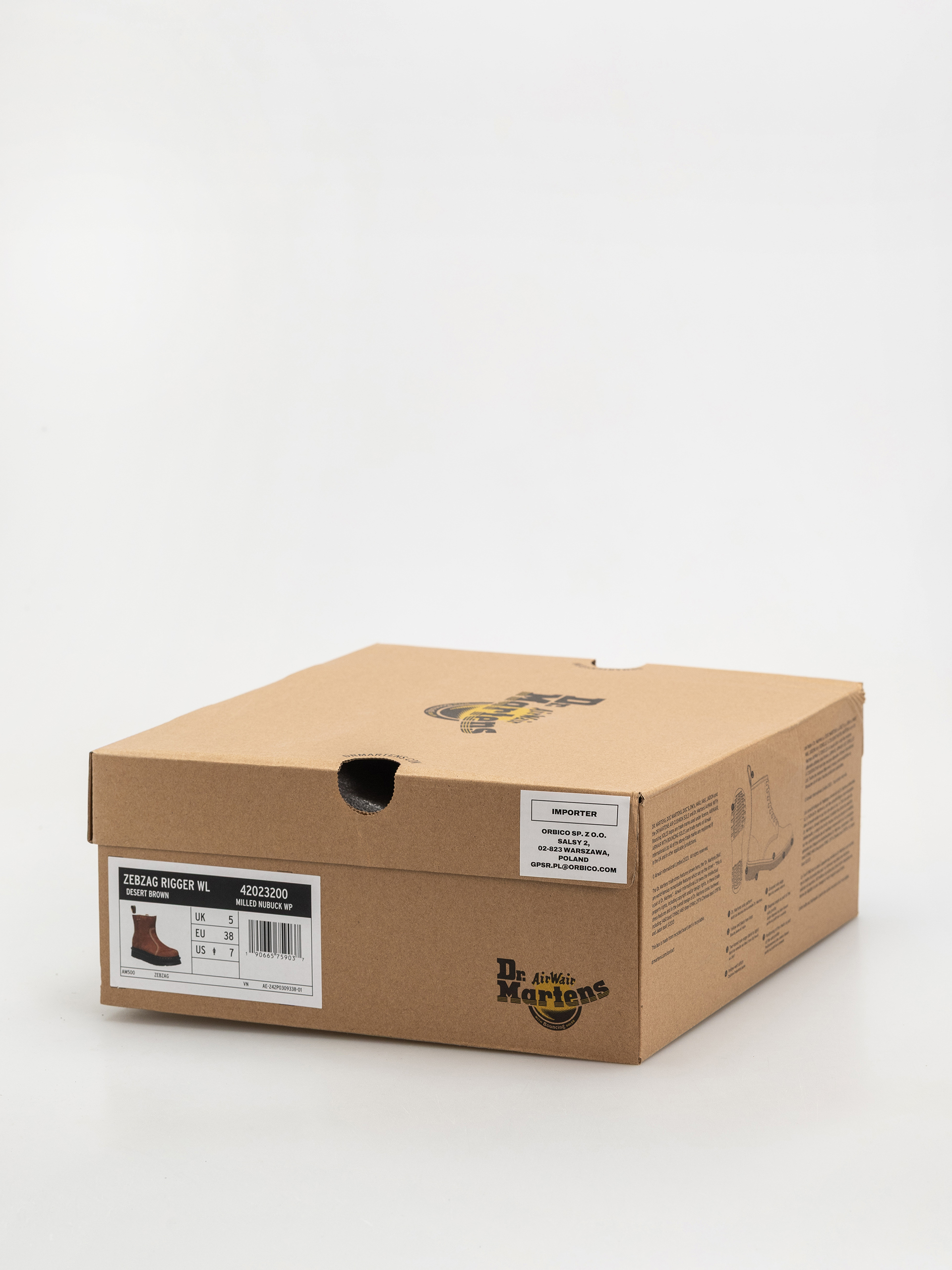 Topánky Dr. Martens ZebZag Rigger WL Rigger Wmn (desert brown milled nubuck wp)