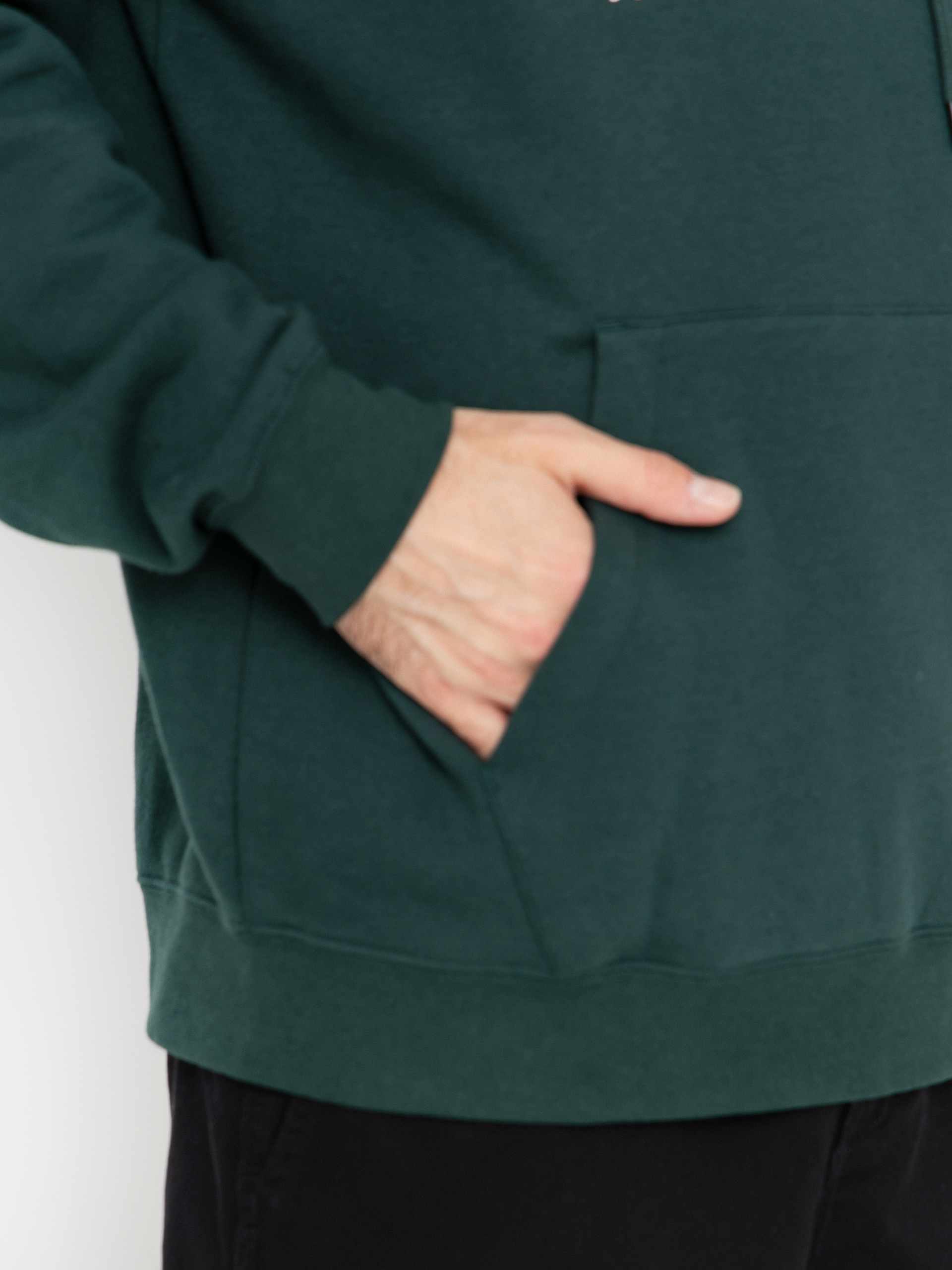 Mikina s kapucňou Volcom Essential HD (black green)