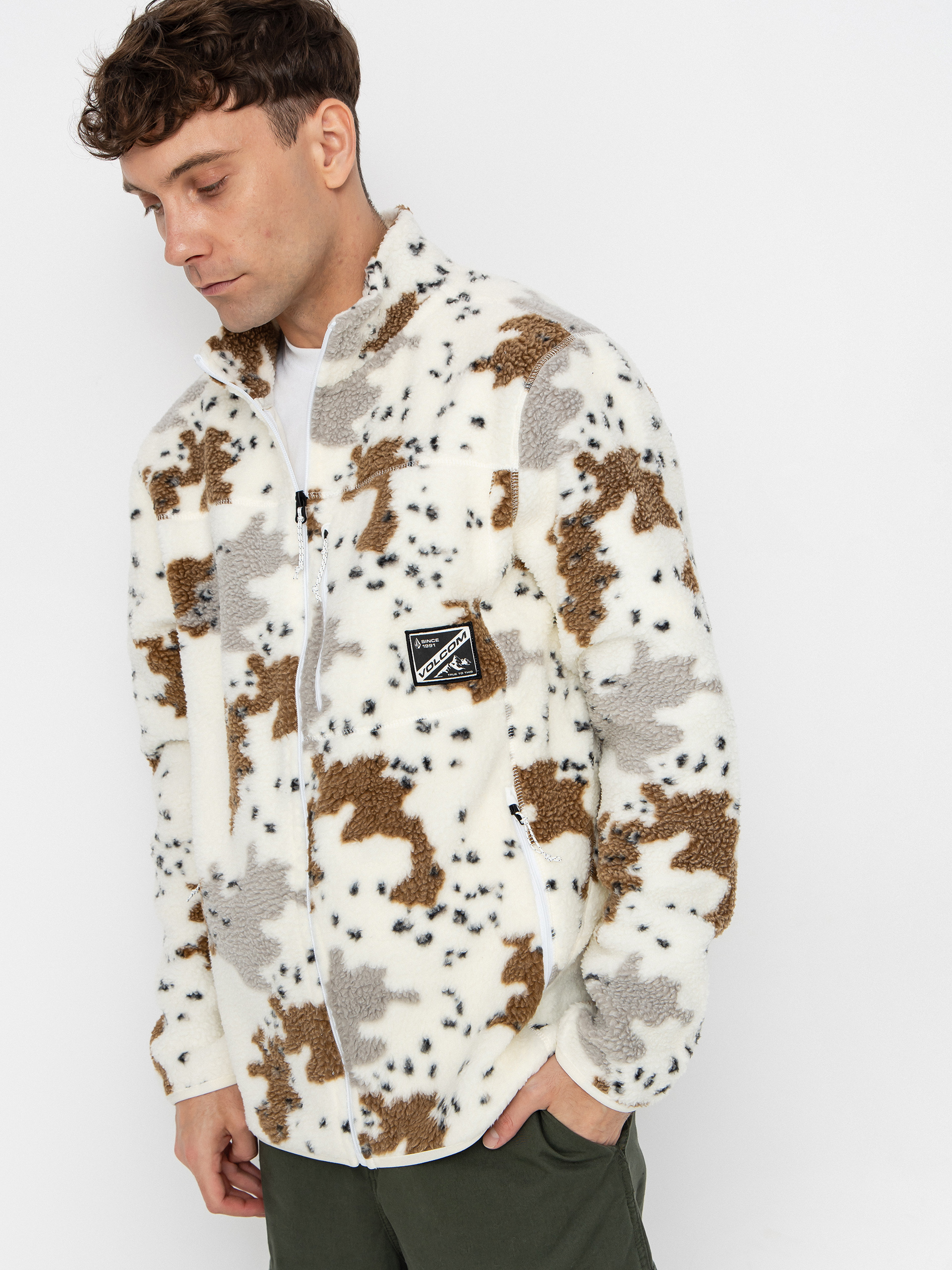 Flísová mikina Volcom Nelson Sherpa ZHD (white)