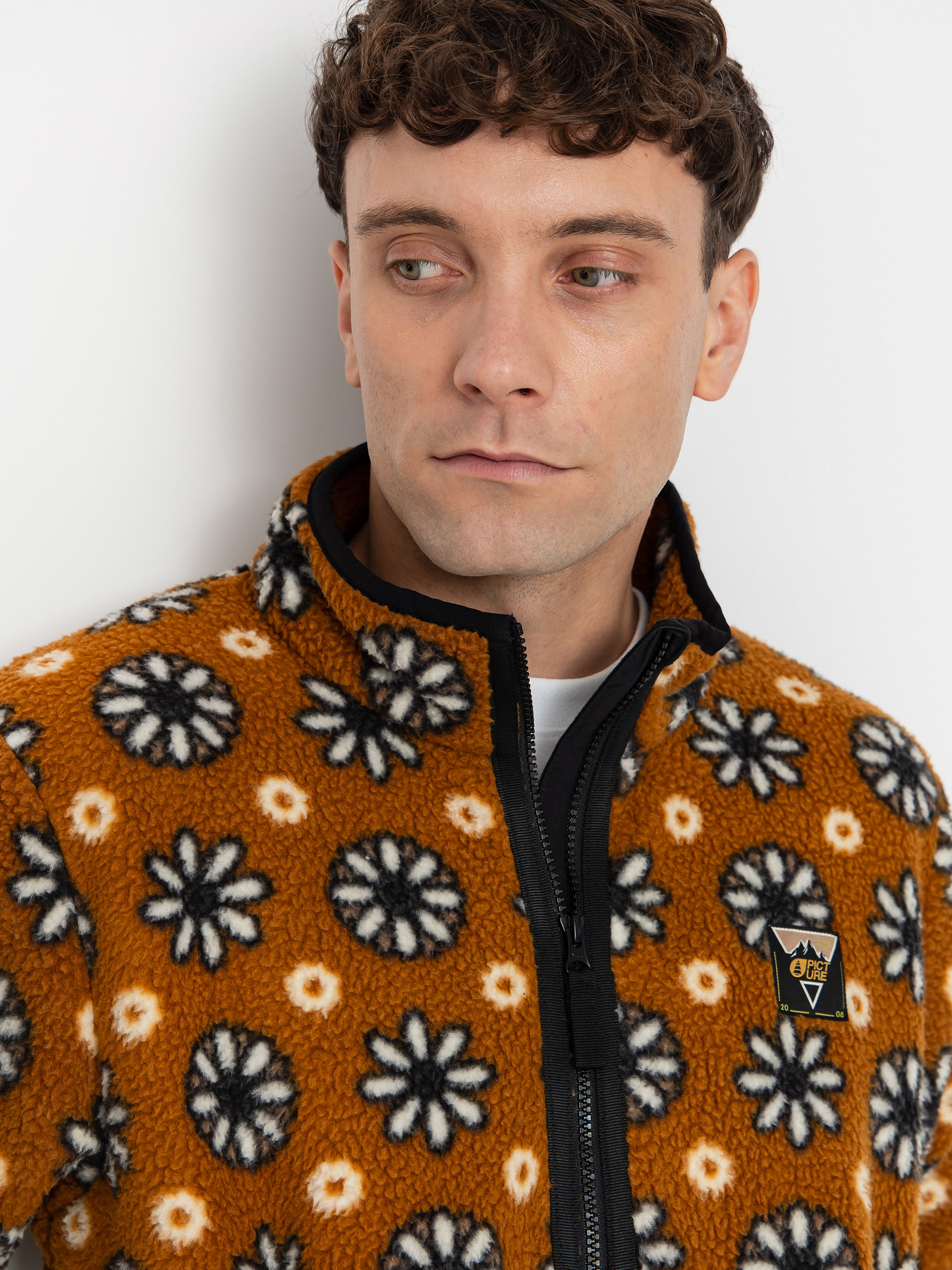 Pánsky Flísová mikina Picture Kimag Printed 1/4 Zip (daisy print)