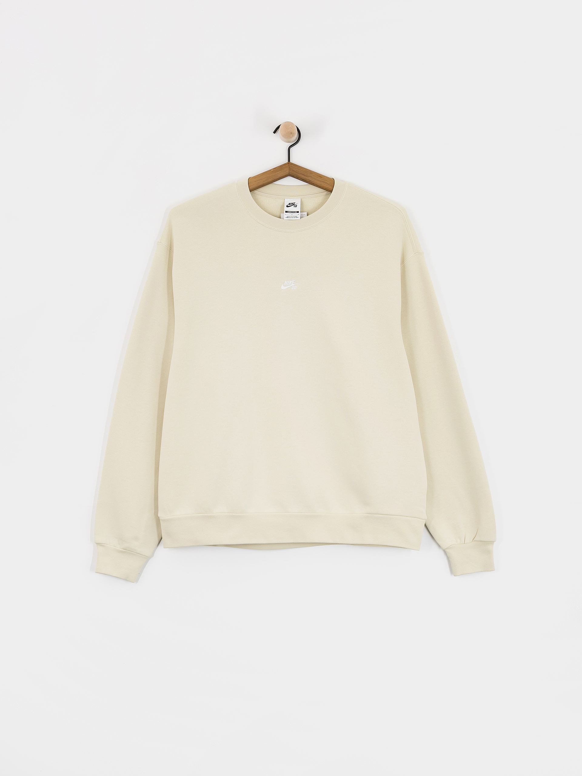Mikina Nike SB Essential Logo Crew (lt khaki/white)