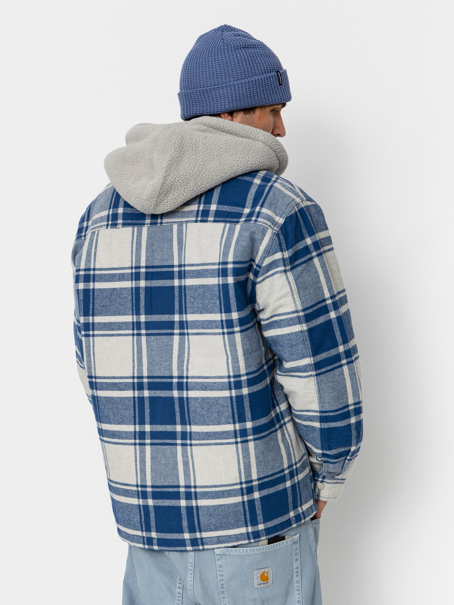 Košeľa Vans Piedmont Hooded Plaid Shacket (oatmeal heather/truenvy)