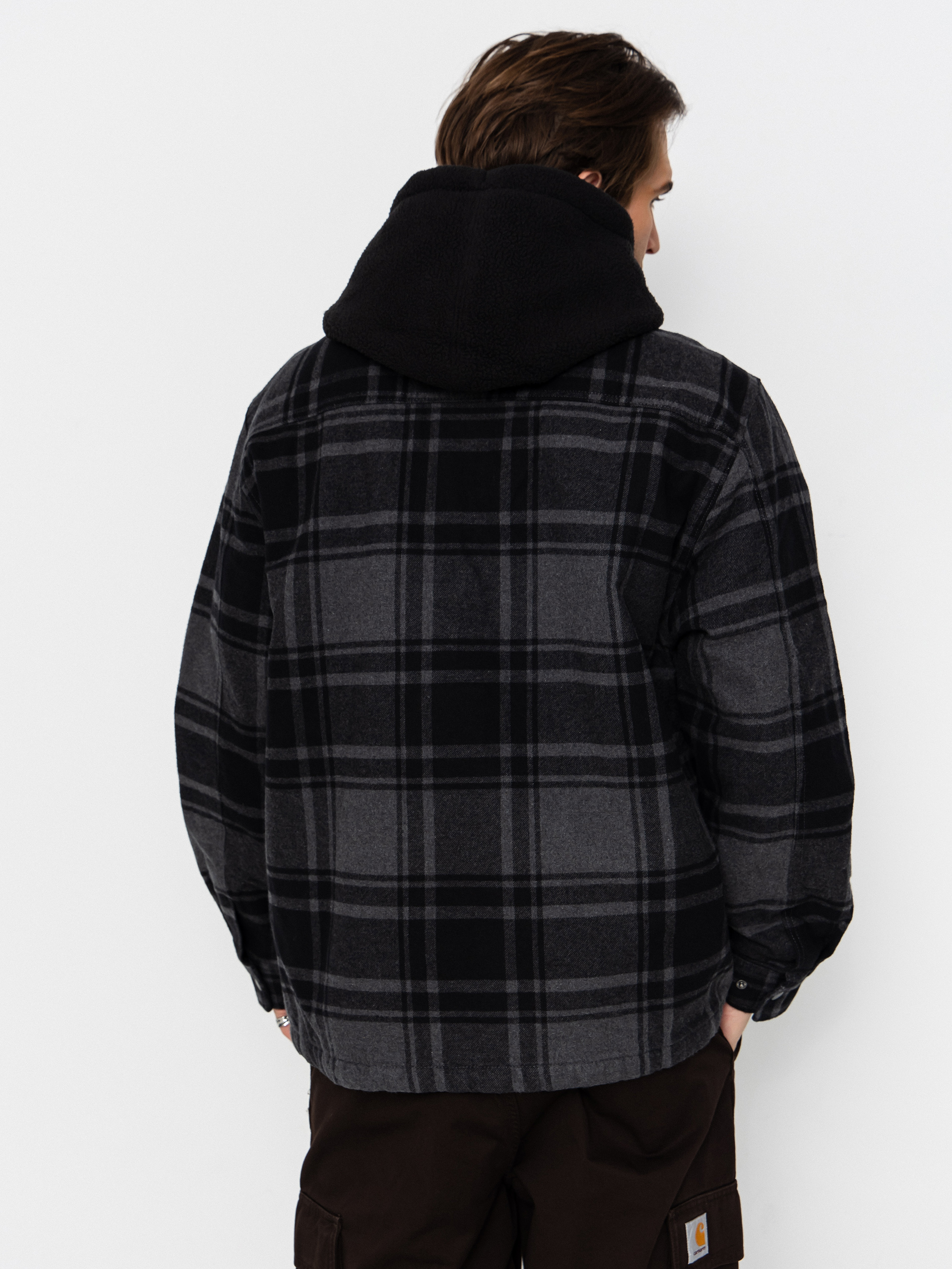 Košeľa Vans Piedmont Hooded Plaid Shacket (black/asphalt heather)