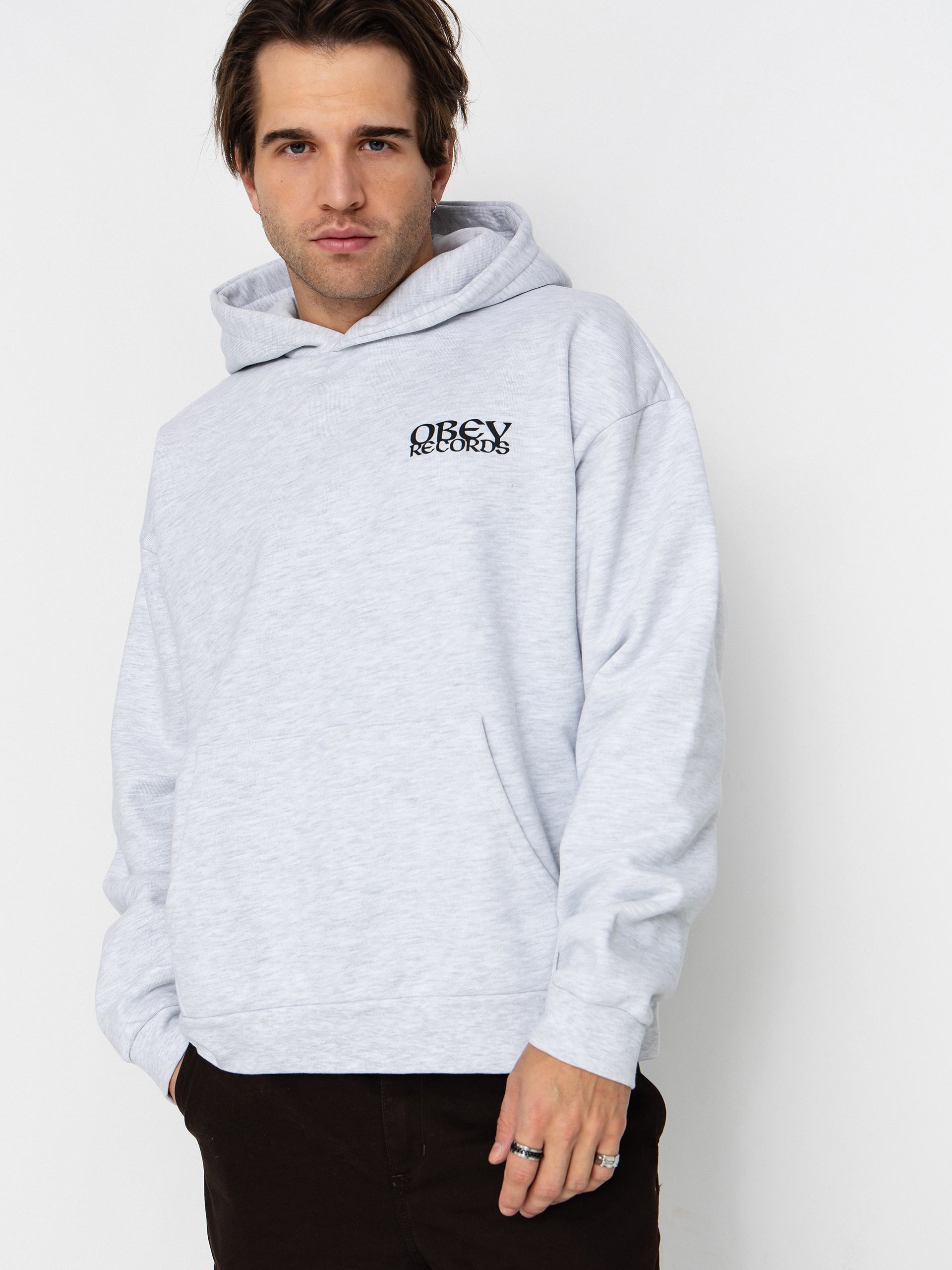 Mikina s kapucňou OBEY Obey Disorder Extra Heavy HD (ash grey)