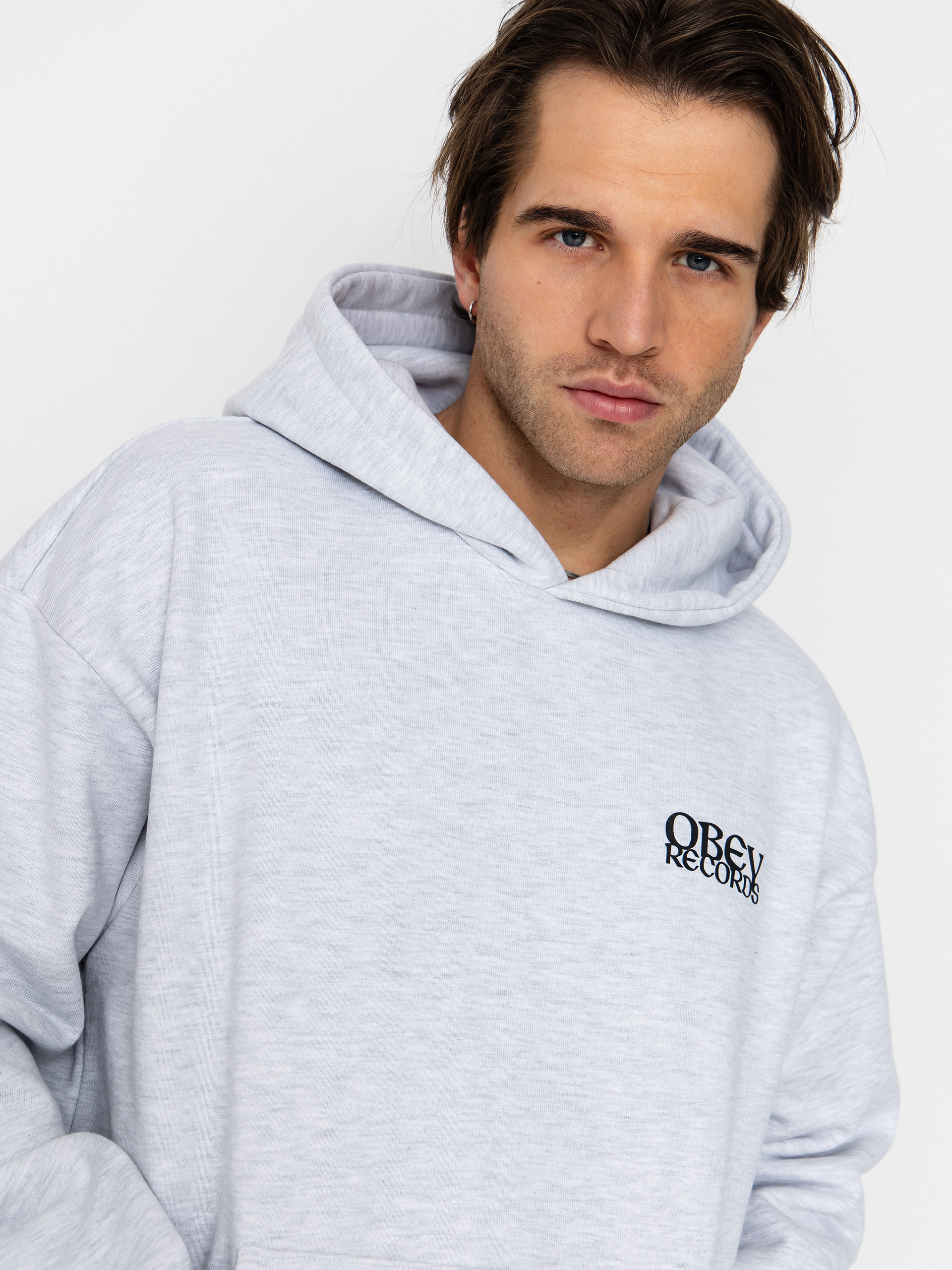 Mikina s kapucňou OBEY Obey Disorder Extra Heavy HD (ash grey)