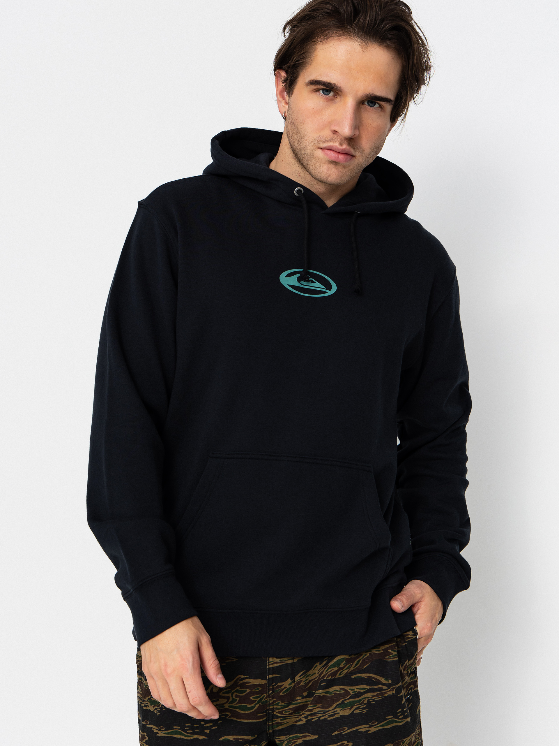 Mikina s kapucňou Quiksilver Salt Water Graphic HD (black)