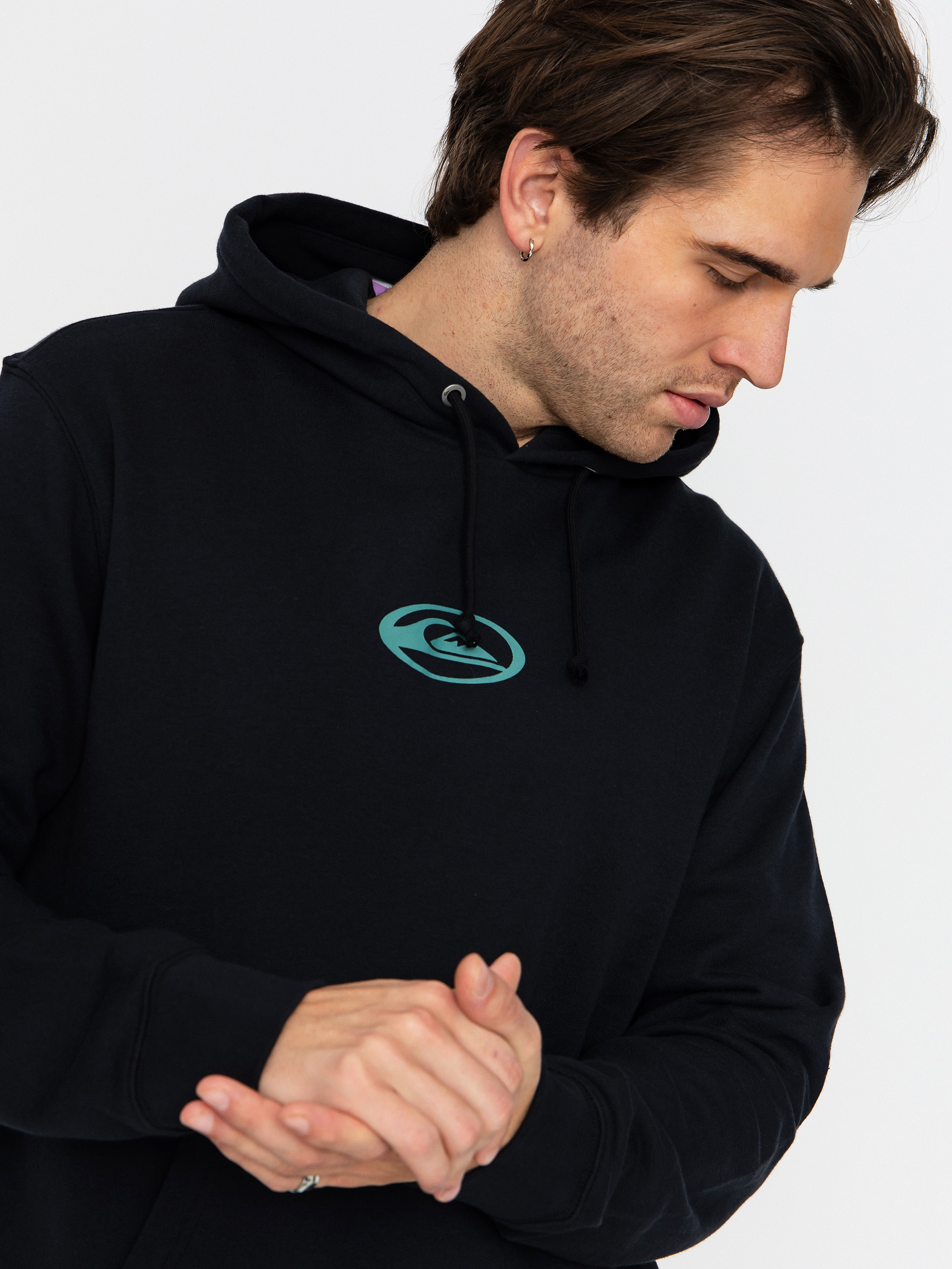 Mikina s kapucňou Quiksilver Salt Water Graphic HD (black)