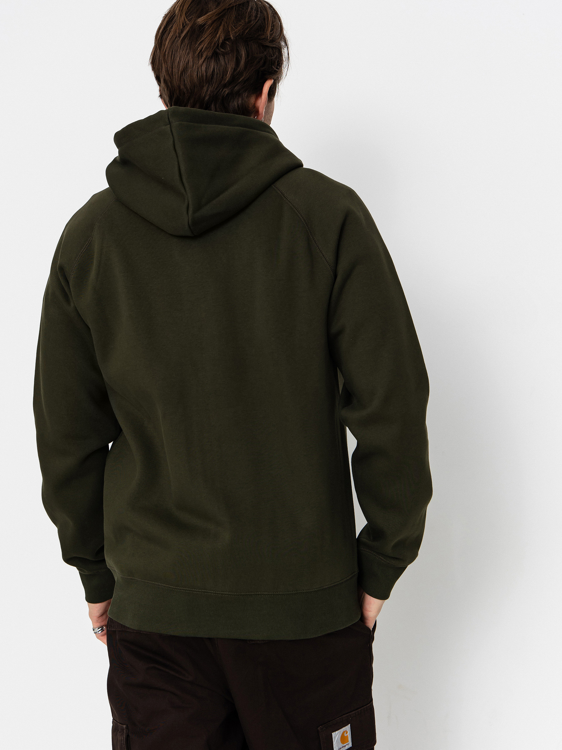 Mikina s kapucňou Carhartt WIP Chase ZHD (olive/gold)