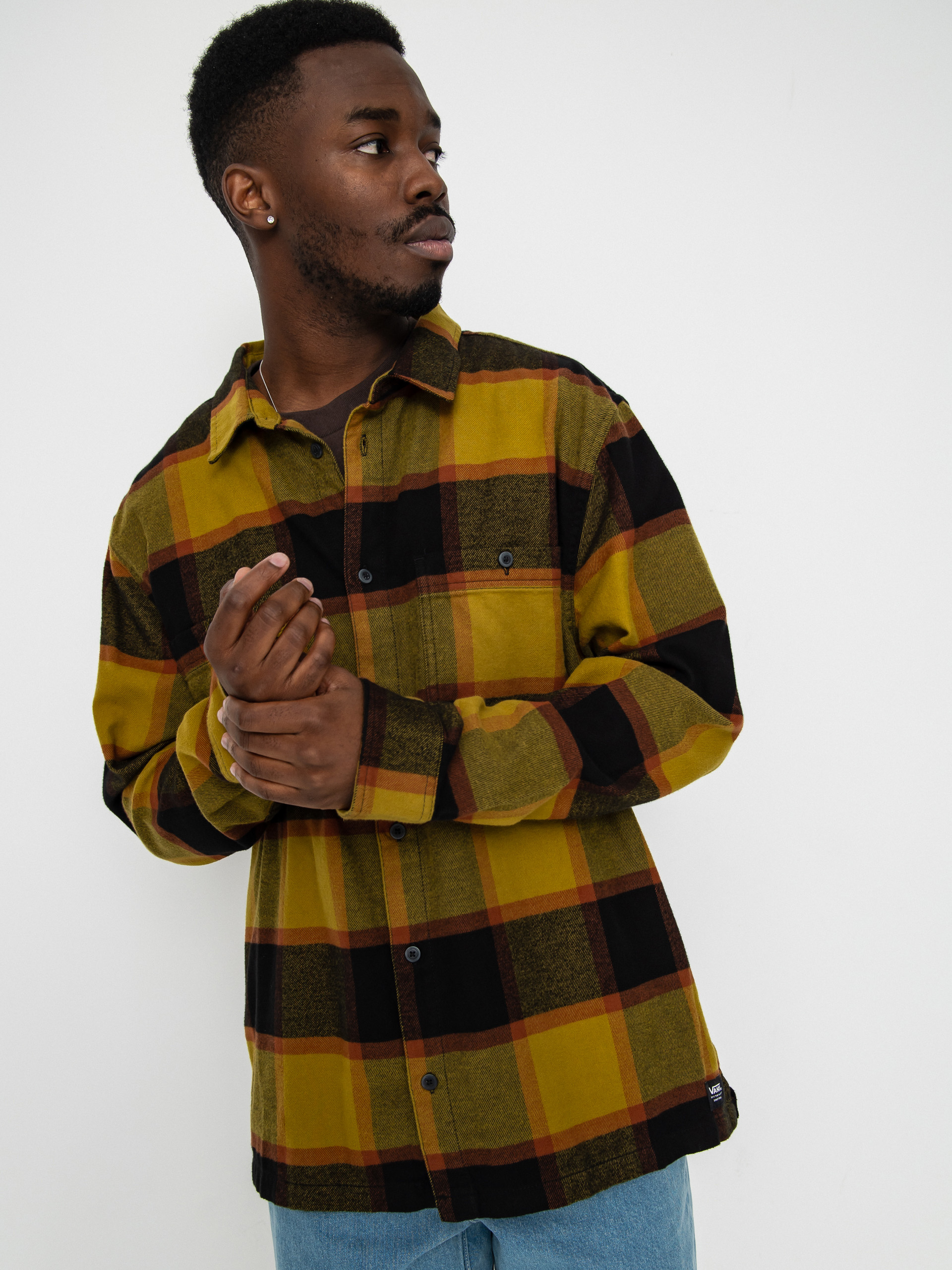Košeľa Vans Larkspur Plaid Flannel (burnt gold/black)