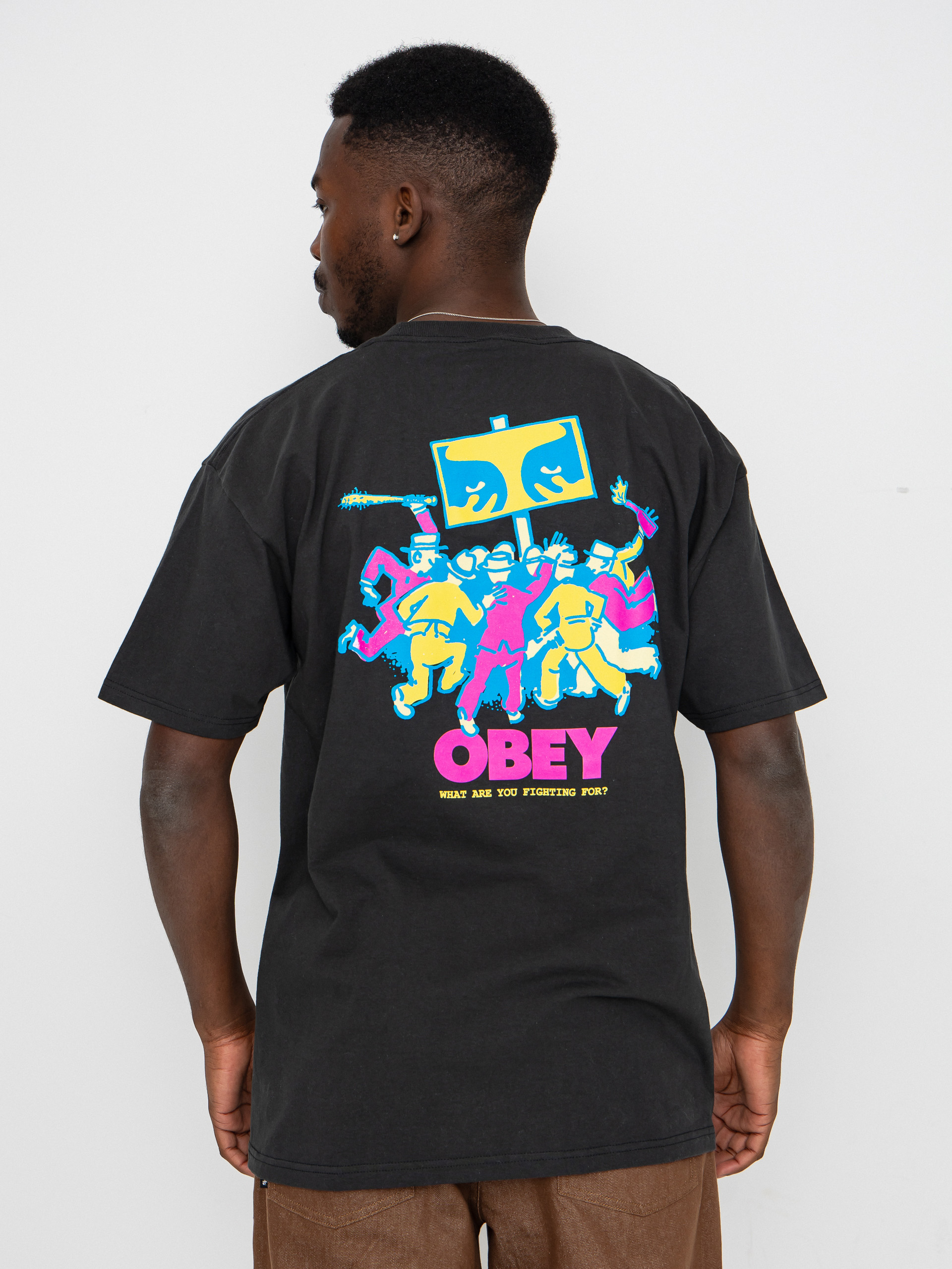 Tričko OBEY Obey Steady Mobbin (vintage black)
