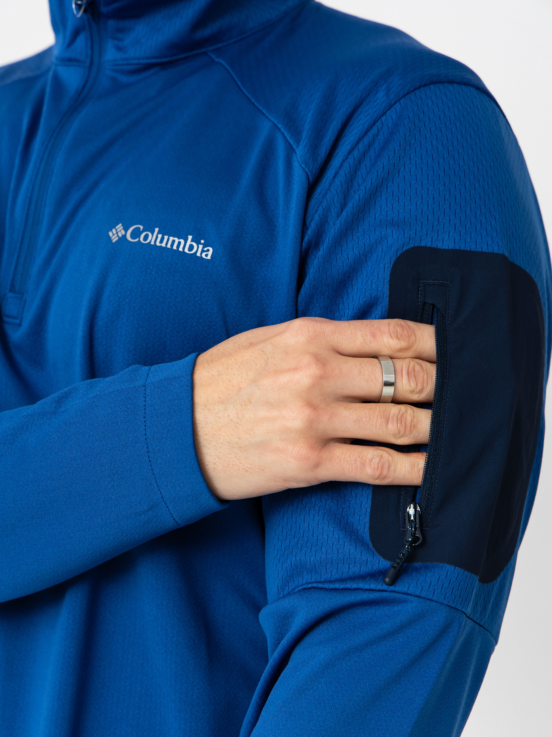 Pánsky Flísová mikina Columbia Tech Knit 1/4 Zip (mtn blue/coll)