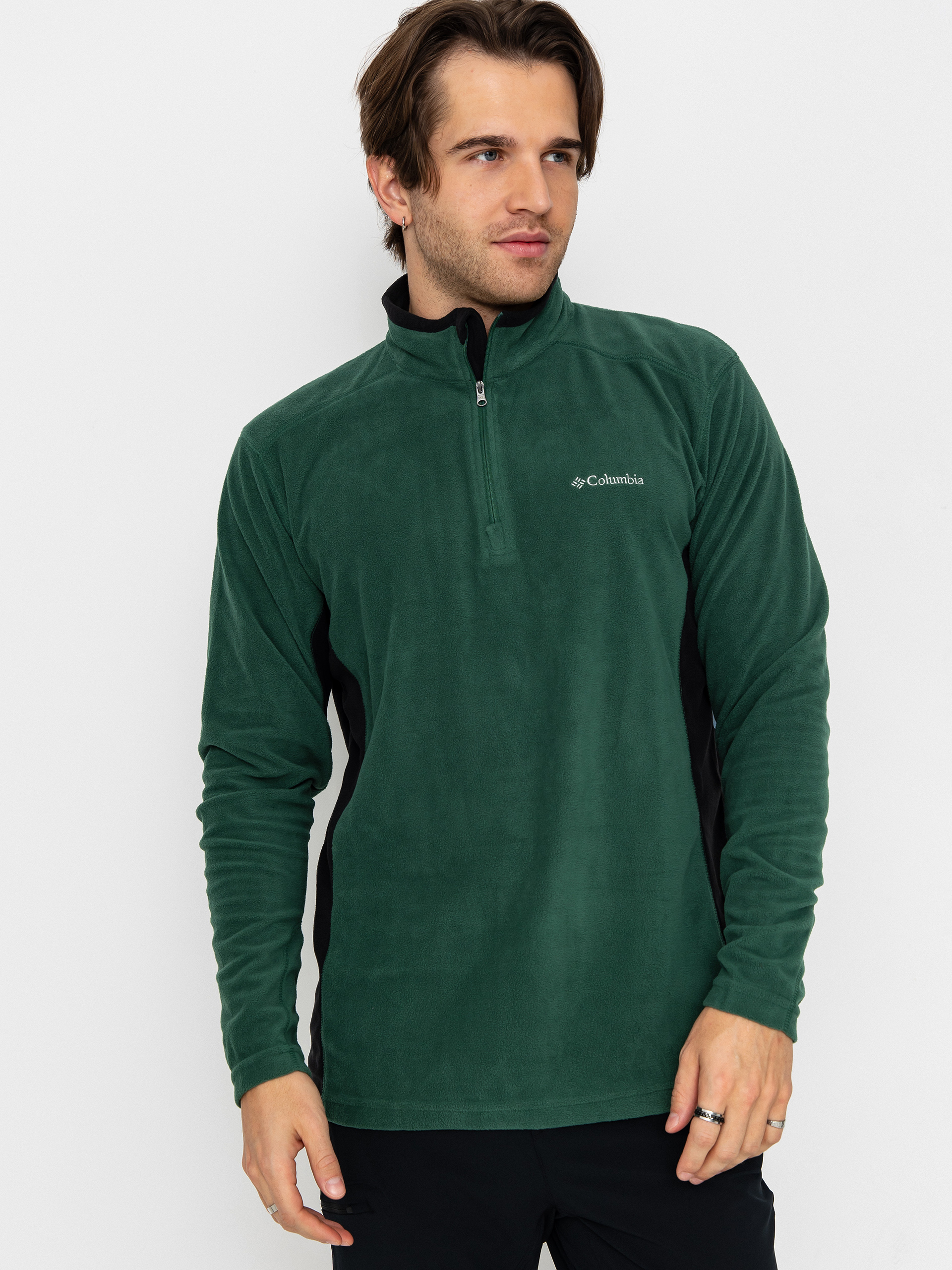 Flu00edsovu00e1 mikina Columbia Klamath Range II Half Zip (rain forest/black)