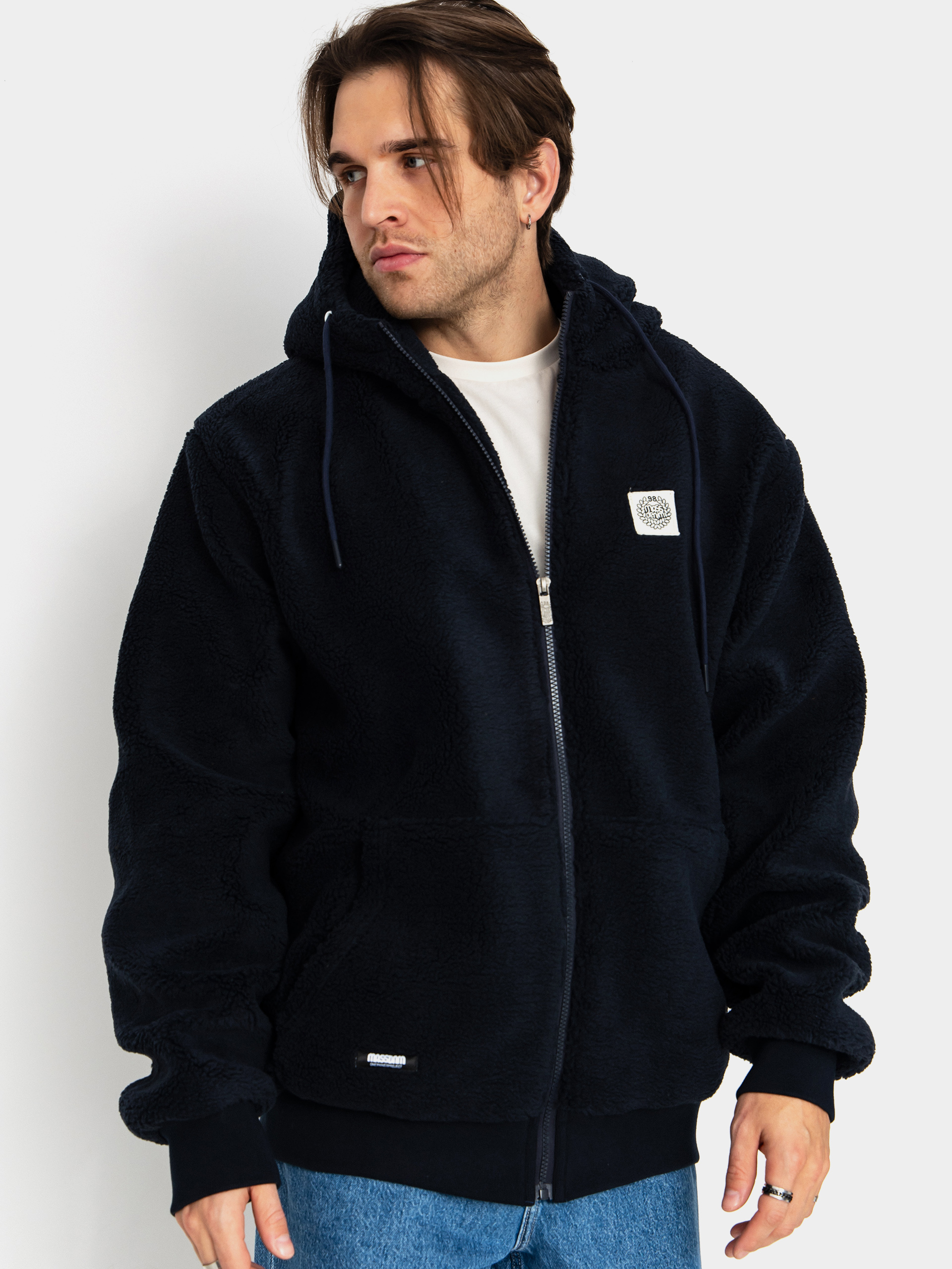 Bunda MassDnm Patch Teddy Zip Hoody (navy)