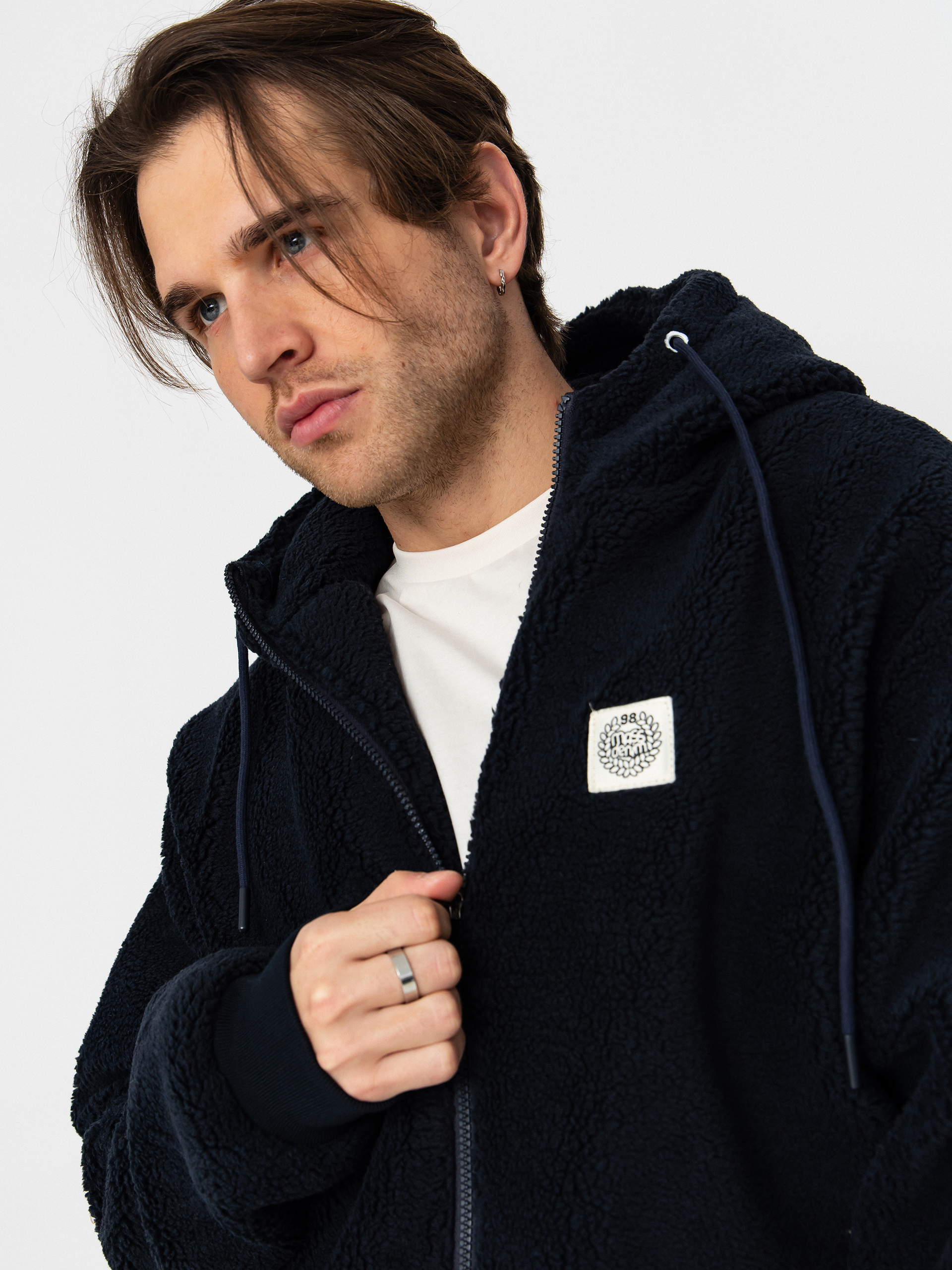 Bunda MassDnm Patch Teddy Zip Hoody (navy)
