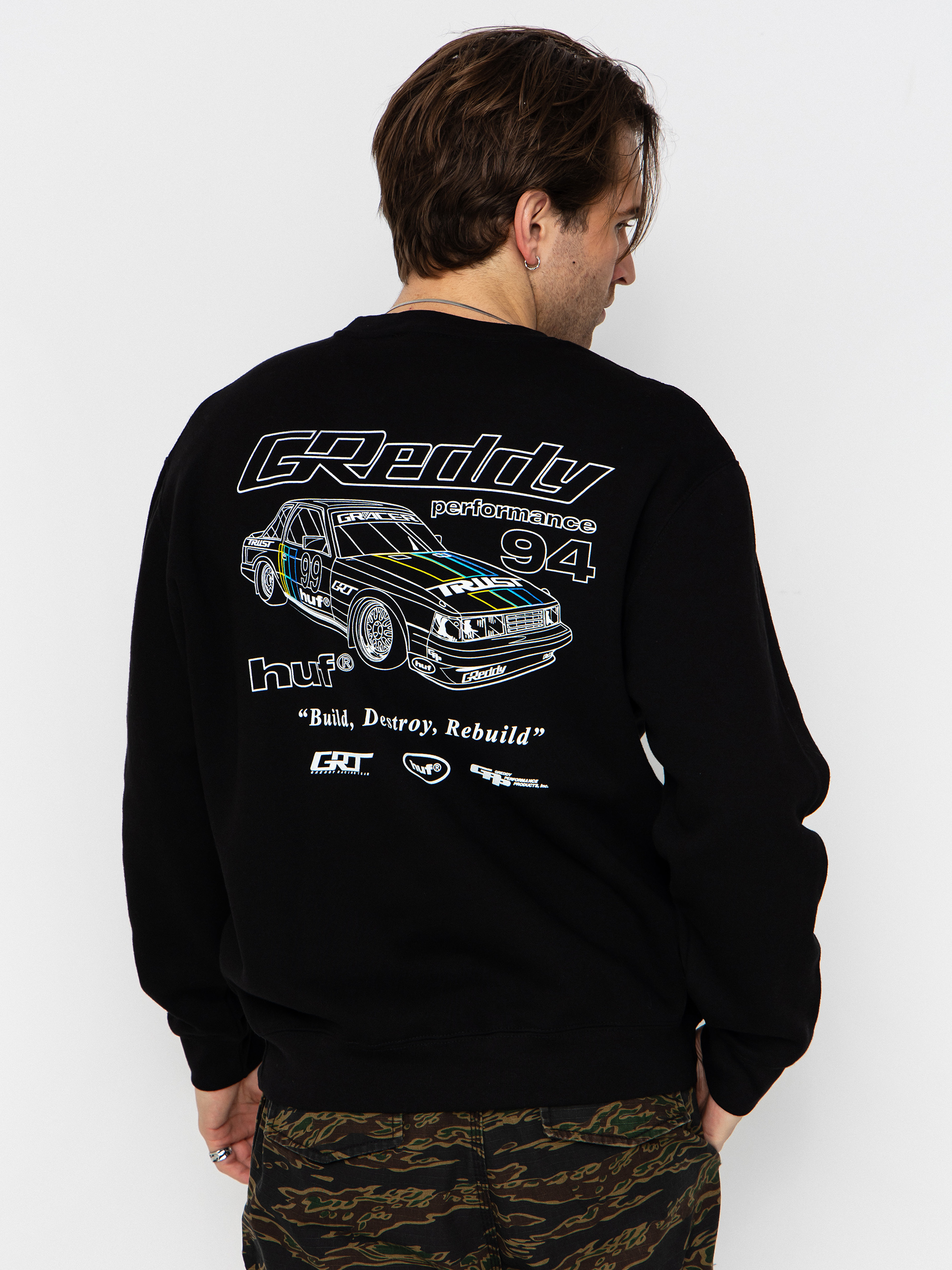 Mikina HUF X Greddy Retro Mod (black)