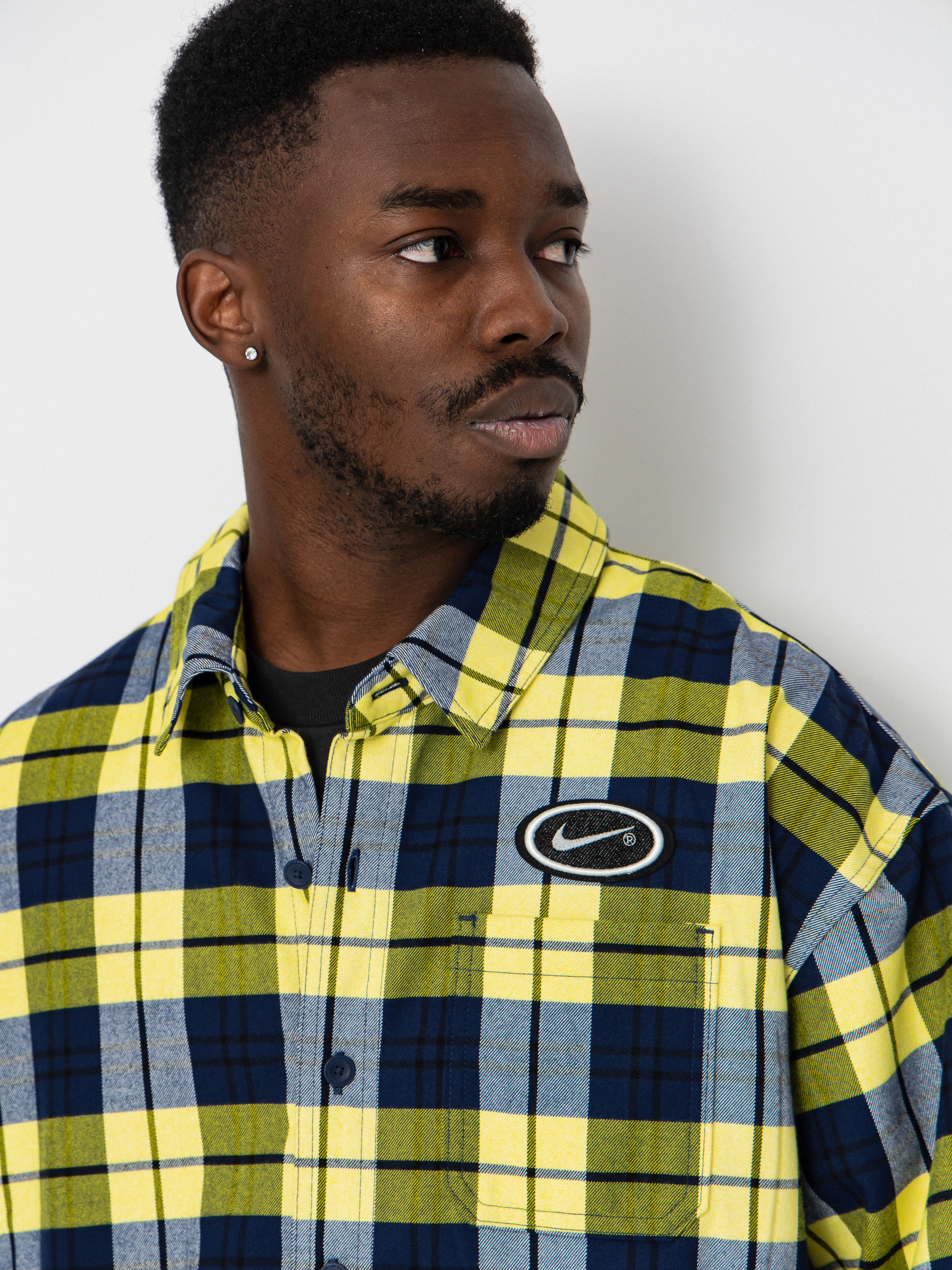 Košeľa Nike SB Flnnl Koston (midnight navy/speed yellow)