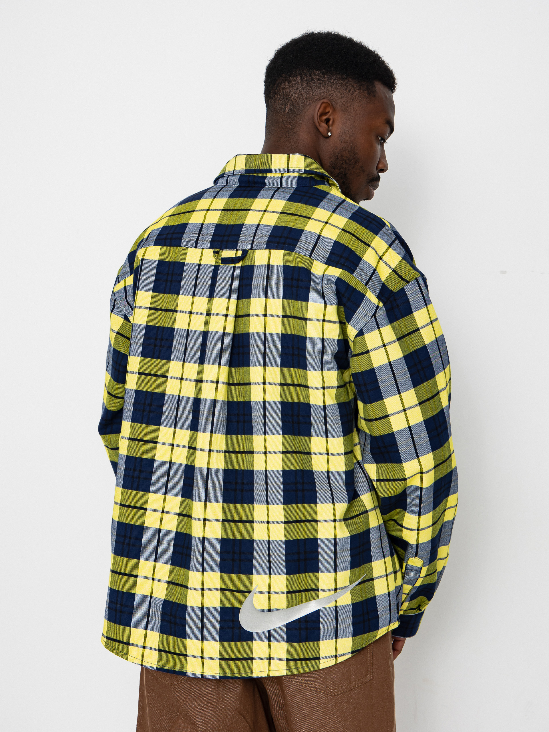 Košeľa Nike SB Flnnl Koston (midnight navy/speed yellow)