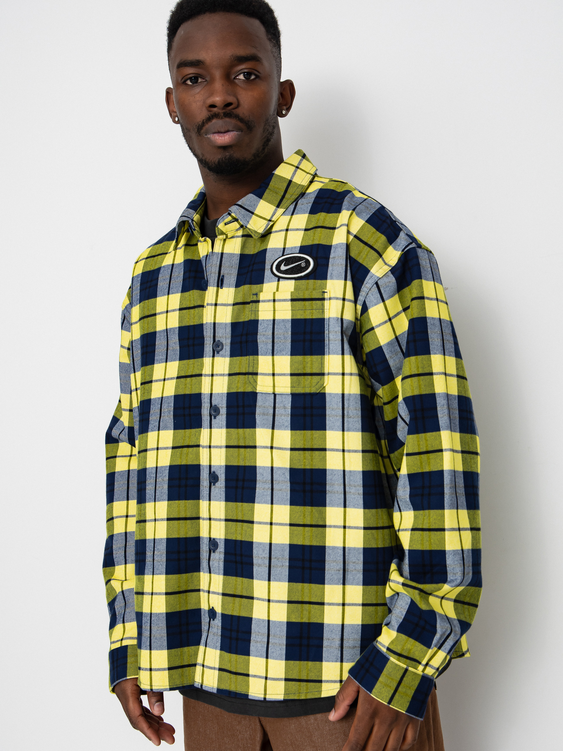 Košeľa Nike SB Flnnl Koston (midnight navy/speed yellow)