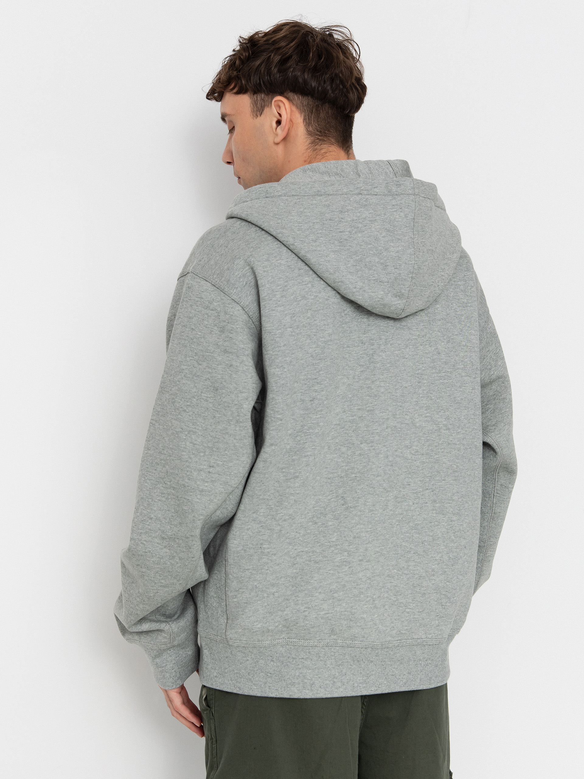 Mikina s kapucňou Carhartt WIP American Script ZHD (grey heather)