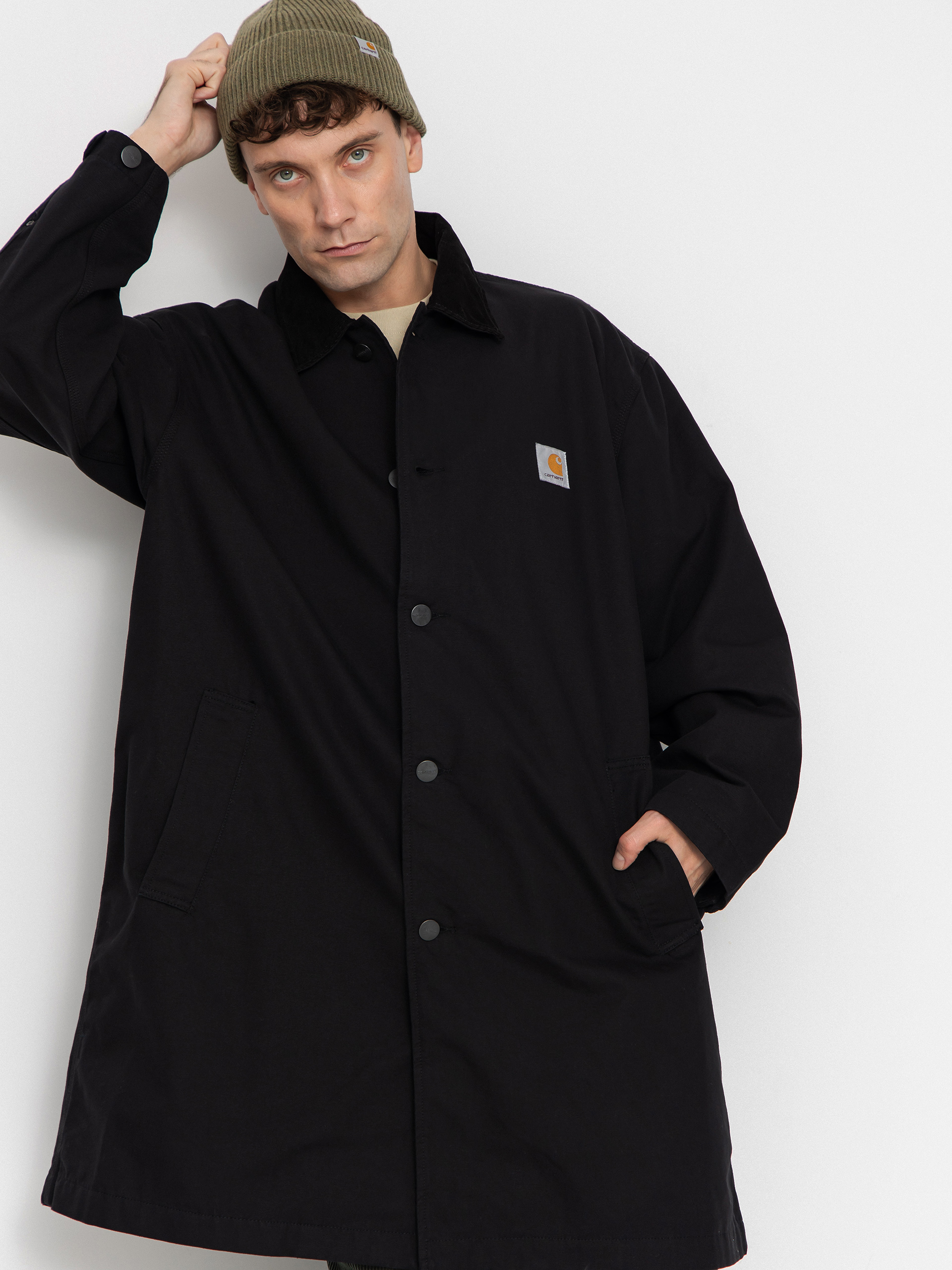 Kabát Carhartt WIP Webster Coat (black/black/rinsed)