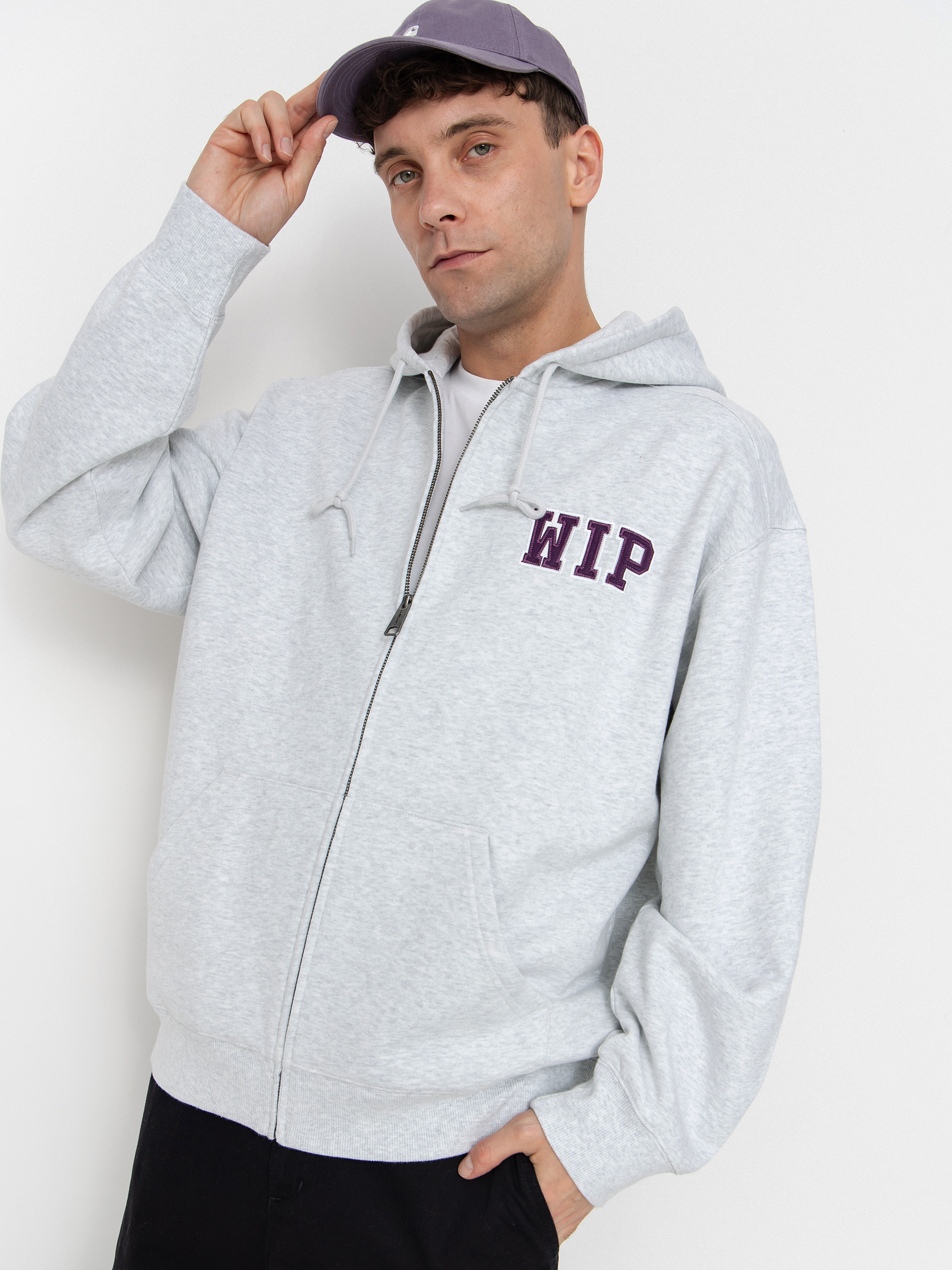 Mikina s kapucňou Carhartt WIP Mini Wip ZHD (ash heather/stone washed)