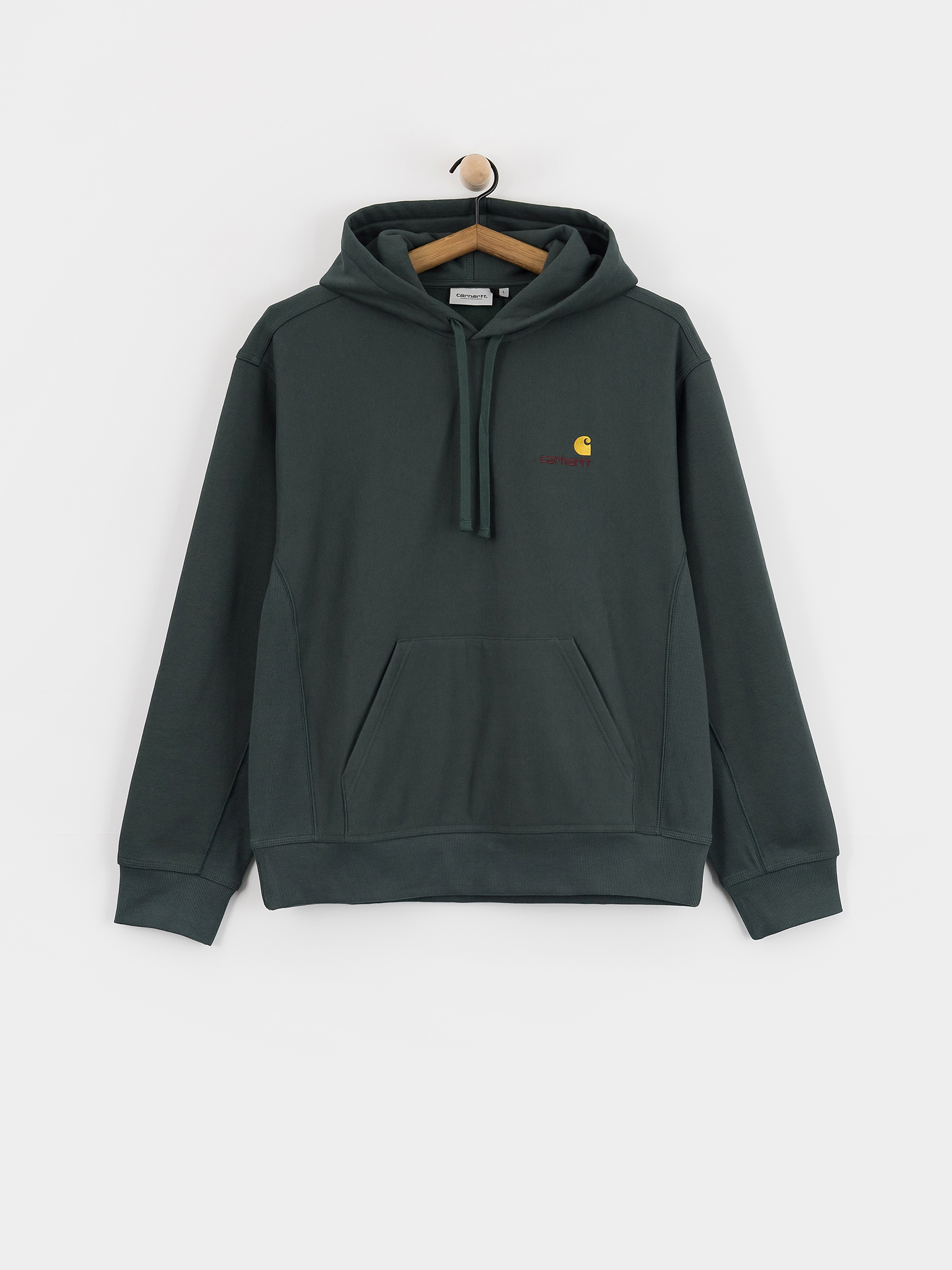 Mikina s kapucňou Carhartt WIP American Script HD (kale green)