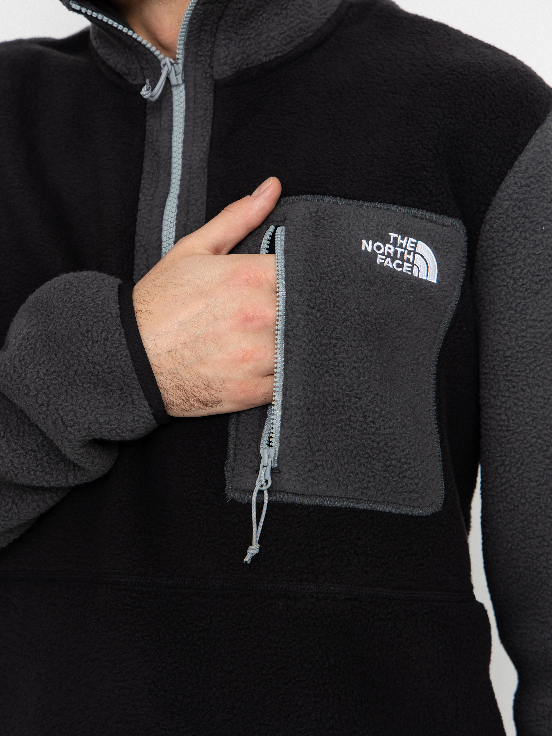 Pánsky Flísová mikina The North Face Yumiori 1/4 Zip (tnfblk/asphltgry/mnmntgry)