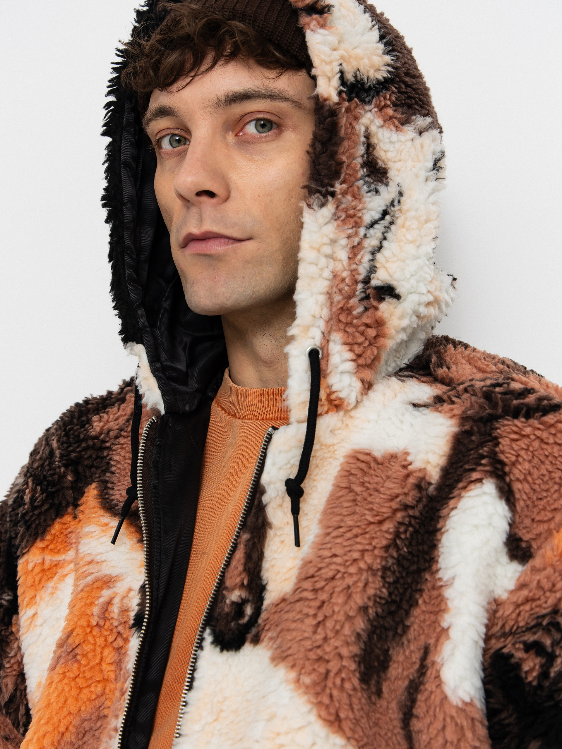 Pánsky Flísová mikina OBEY Obey Horses Sherpa (brown multi)