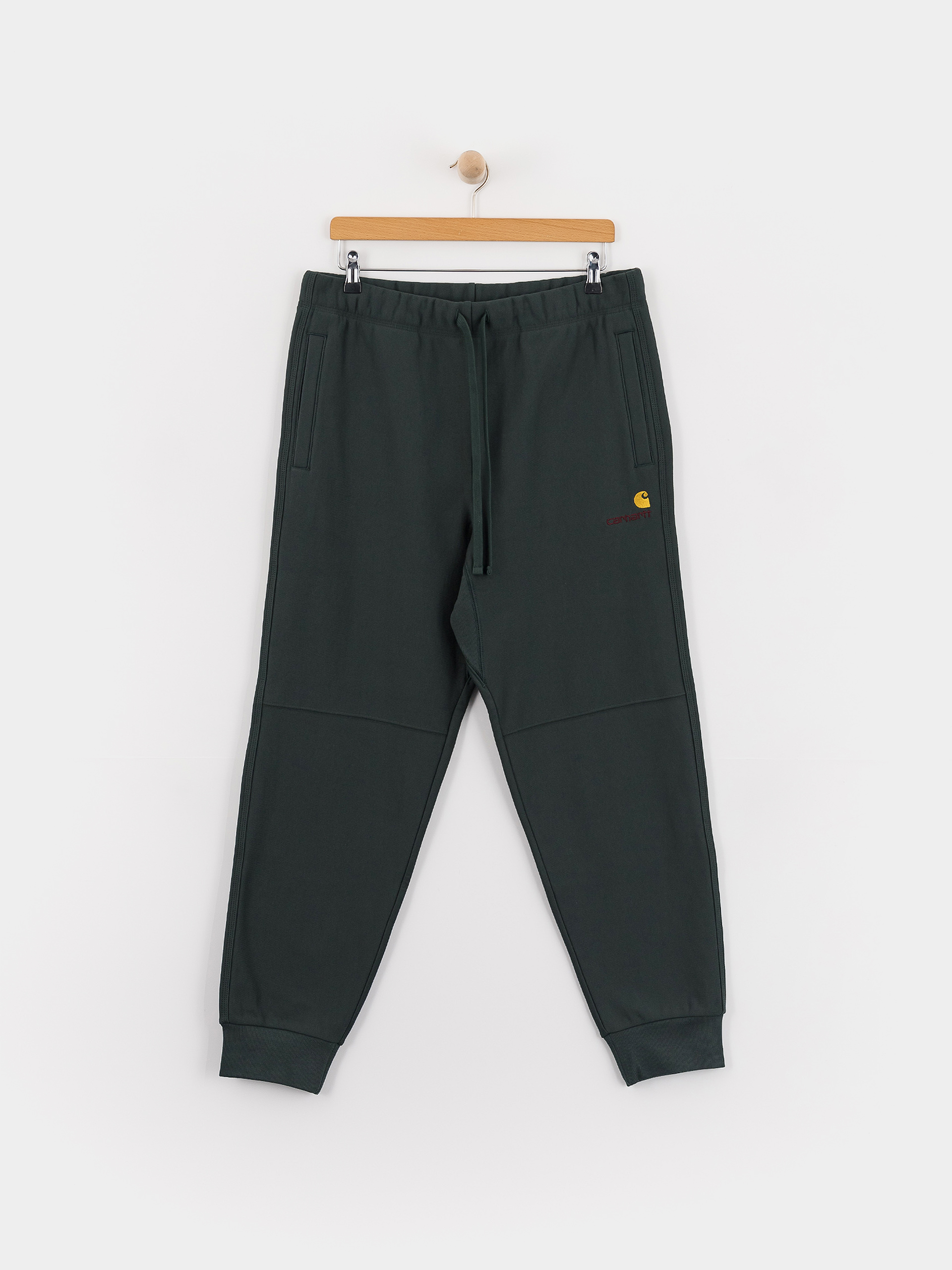 Nohavice Carhartt WIP American Script Jogging (kale green)