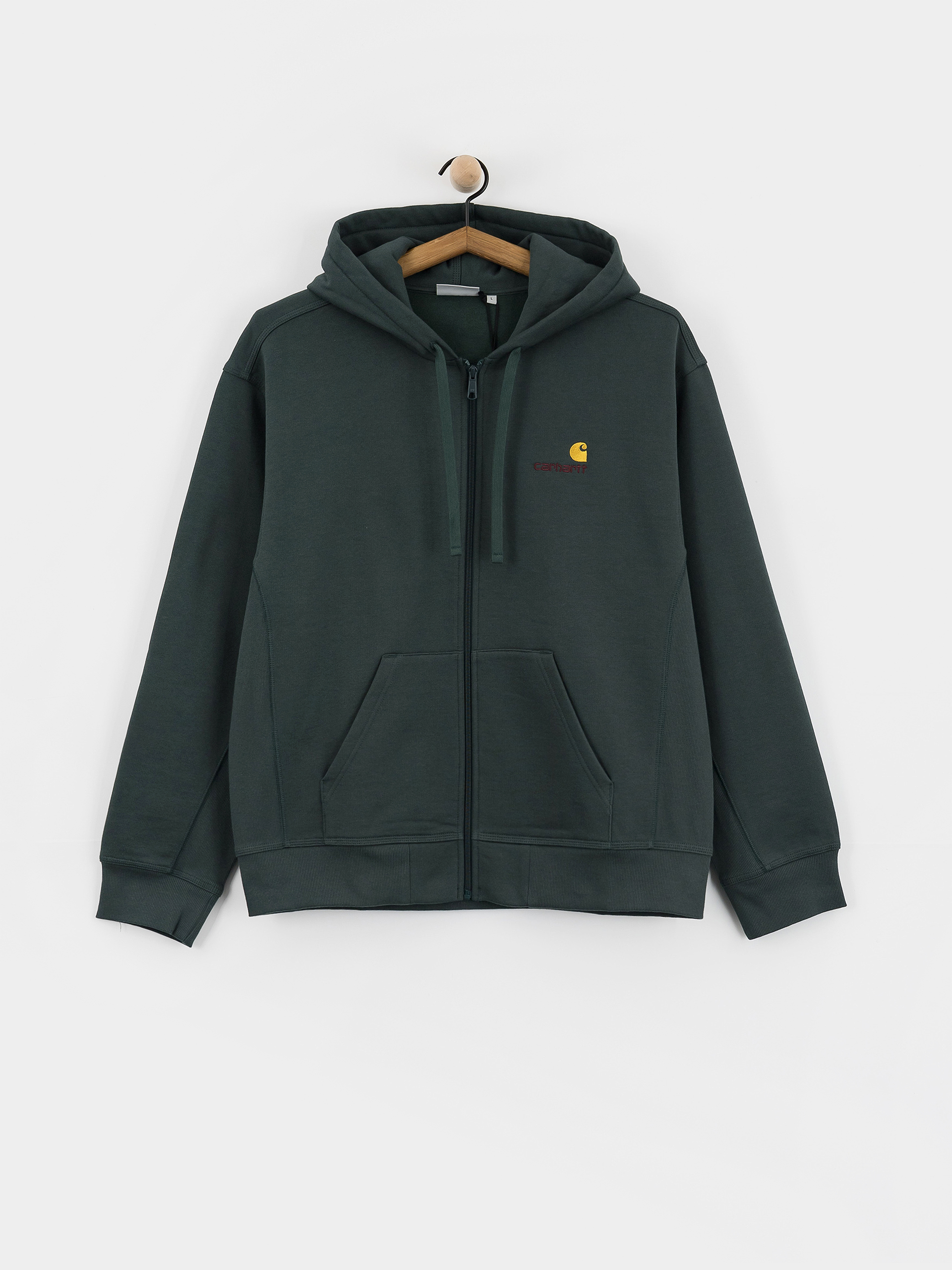 Mikina s kapucňou Carhartt WIP American Script ZHD (kale green)