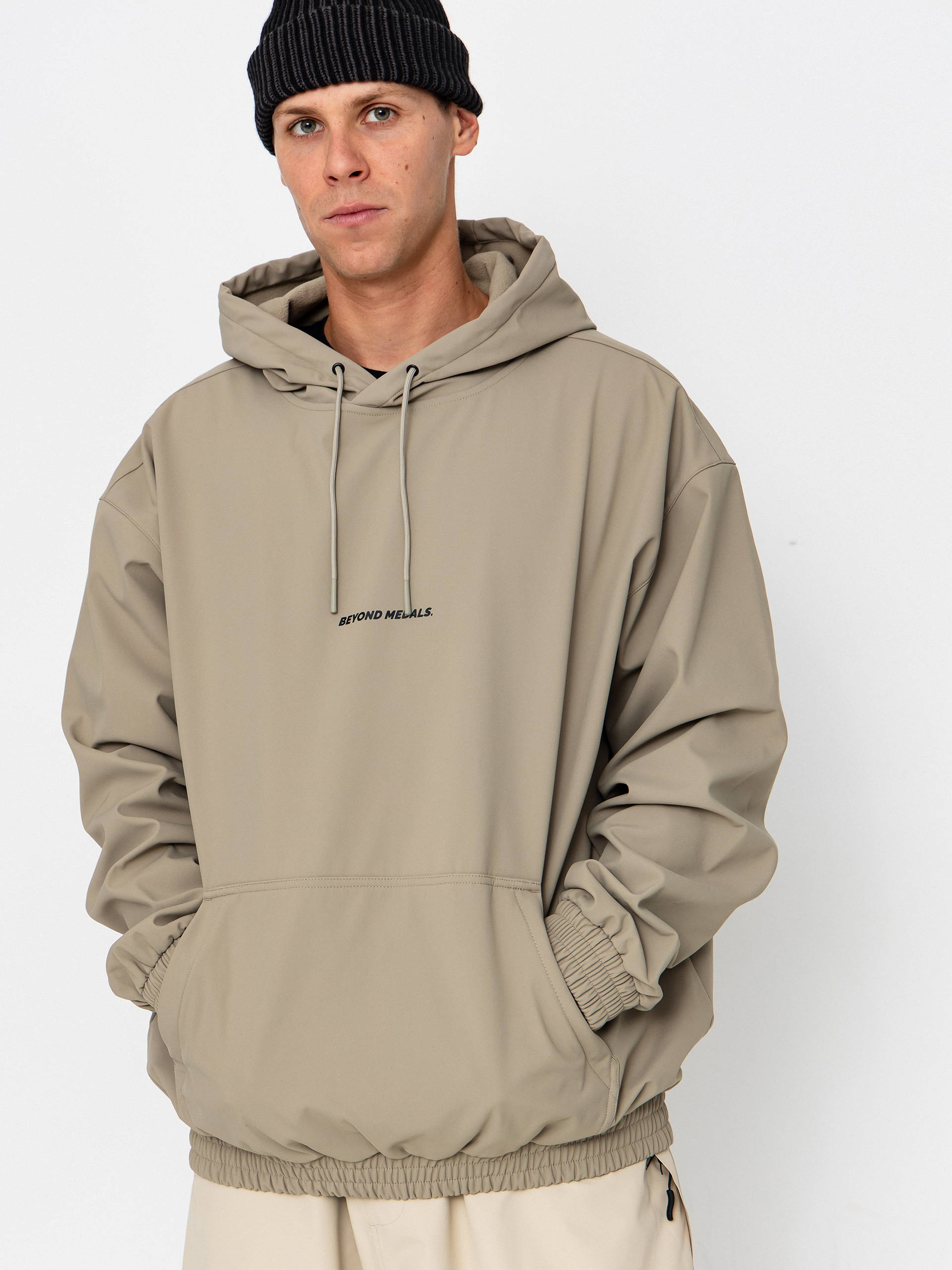 Pánska Snowboardová bunda Beyond Medals Softshell Hoodie (beige)