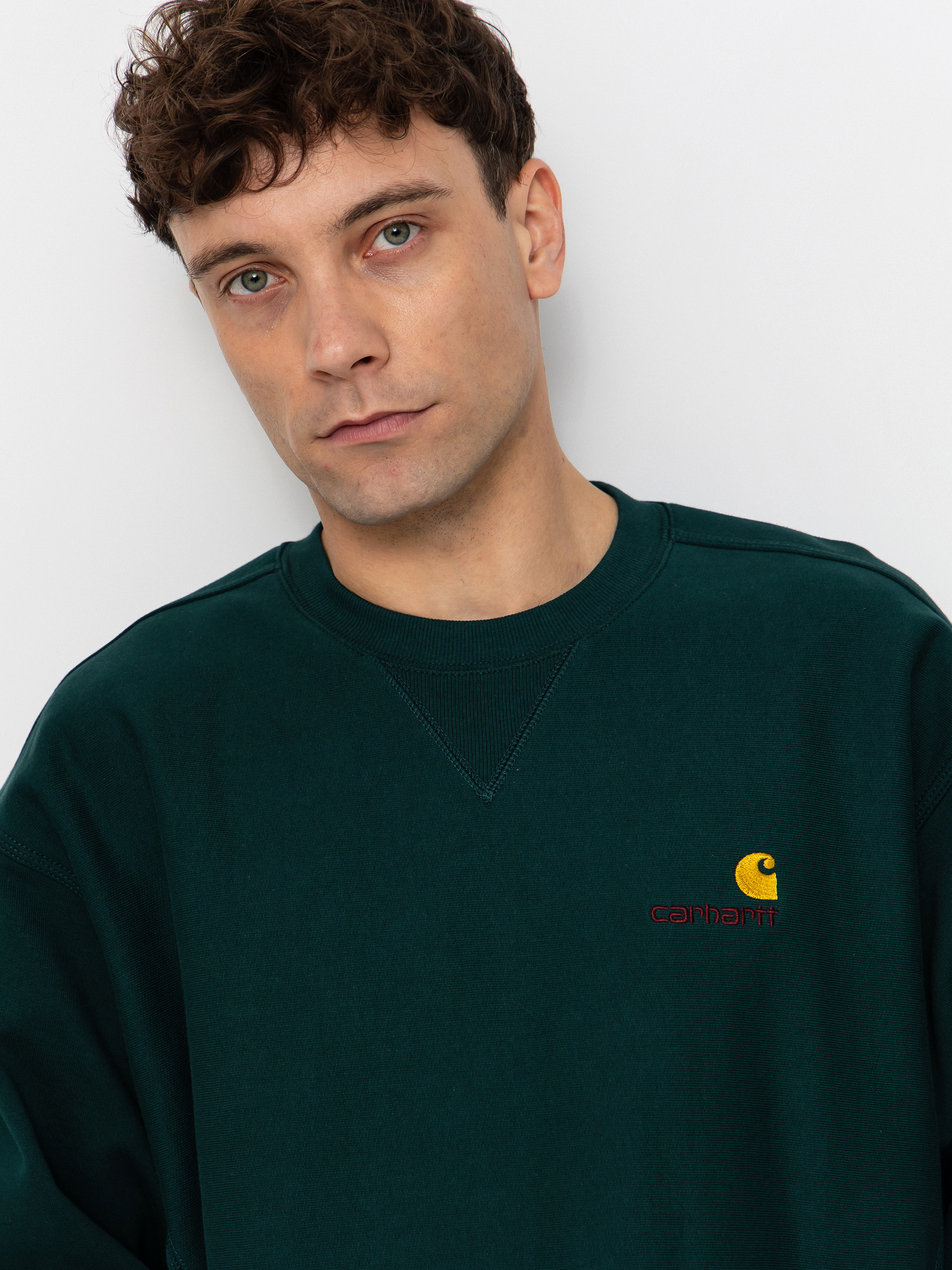 Mikina Carhartt WIP American Script (dark fir)