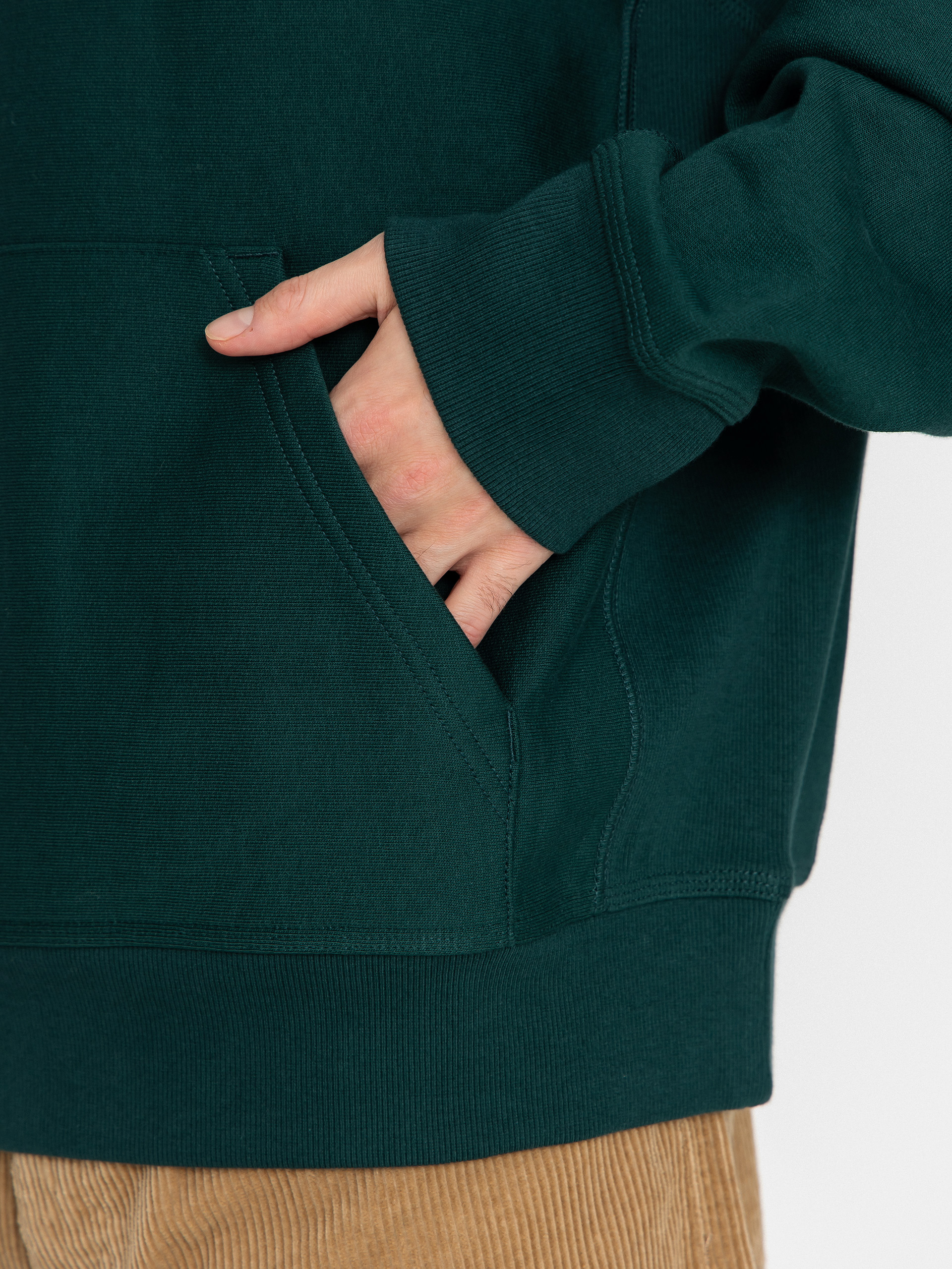 Mikina s kapucňou Carhartt WIP American Script HD (dark fir)