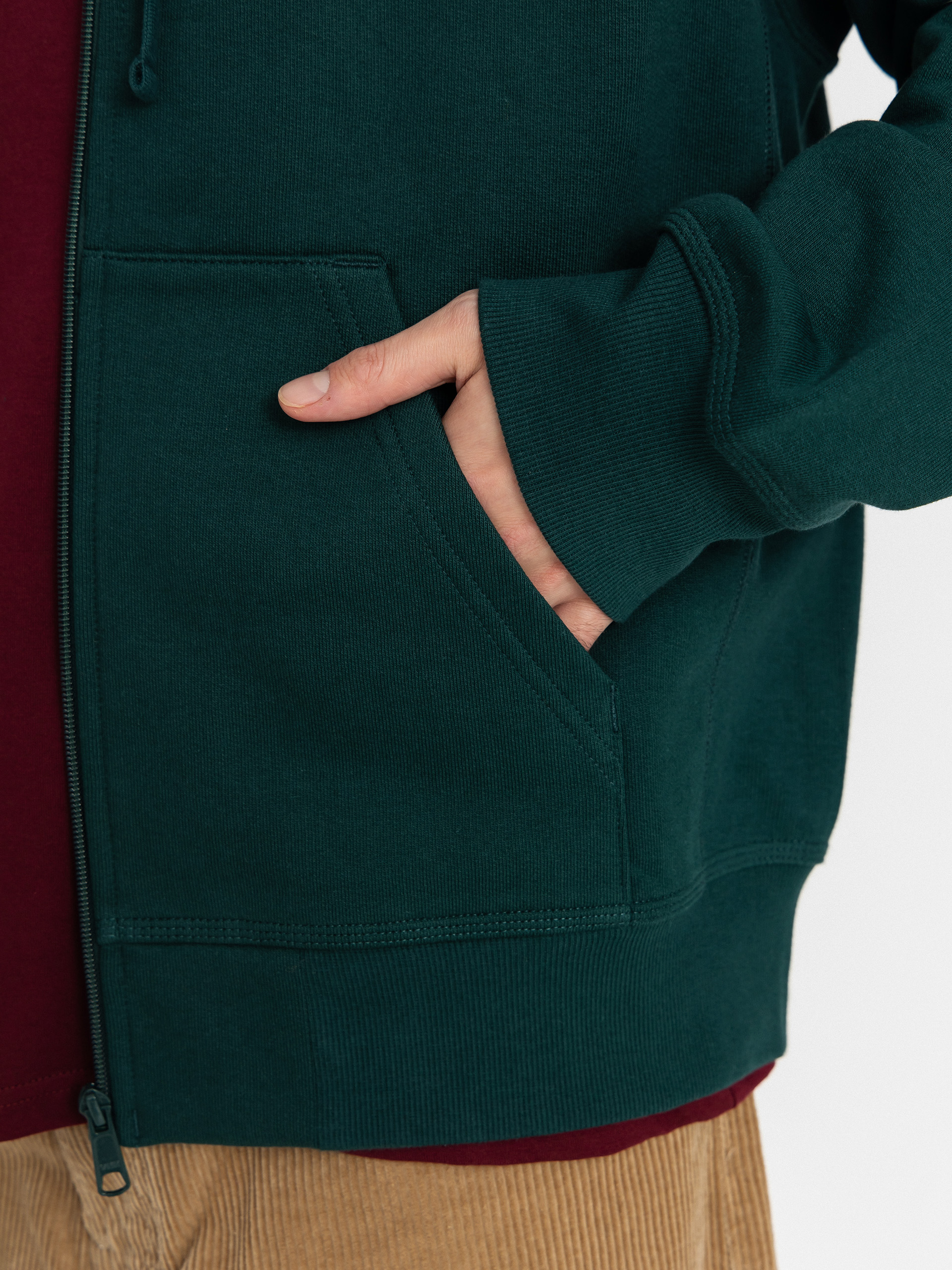 Mikina s kapucňou Carhartt WIP American Script ZHD (dark fir)