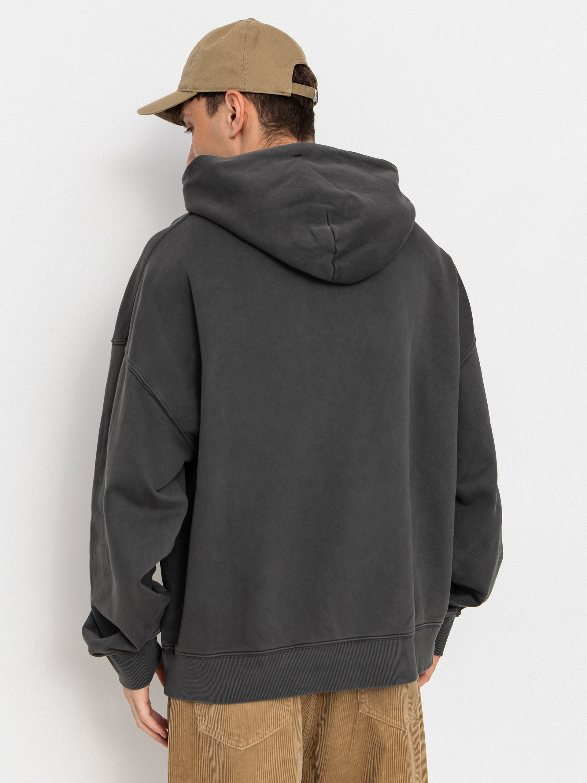 Mikina s kapucňou Carhartt WIP Benton HD (graphite/garment dyed)