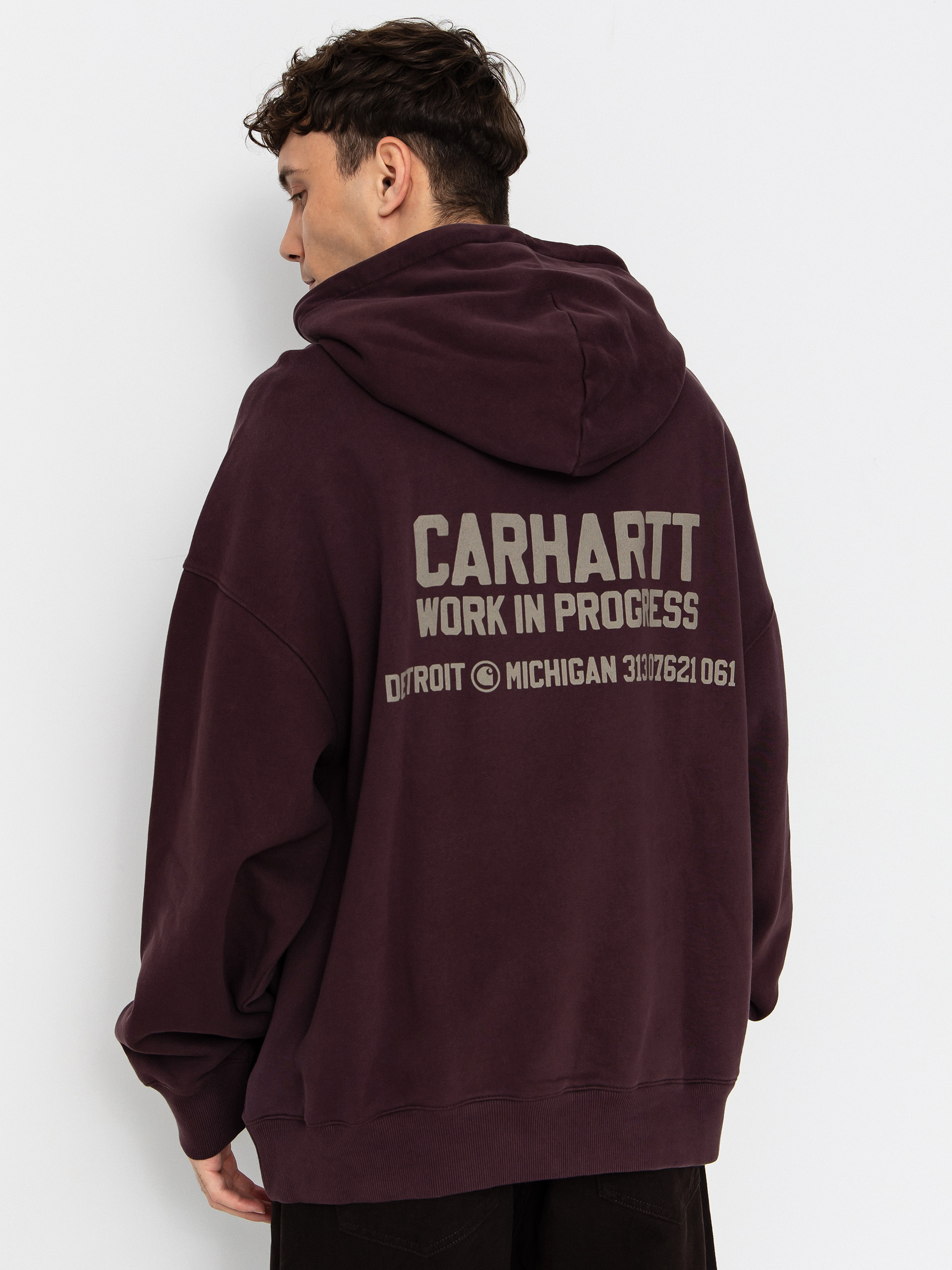 Mikina s kapucňou Carhartt WIP Distance HD (palisander/stone dyed)